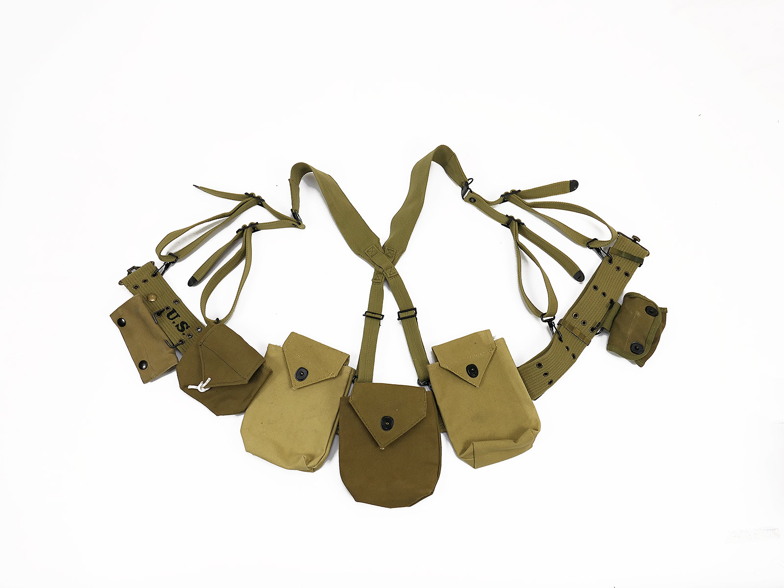 US WW2 Paratrooper Gepäck / Sturmgepäck SET mit Taschen Suspenders ....