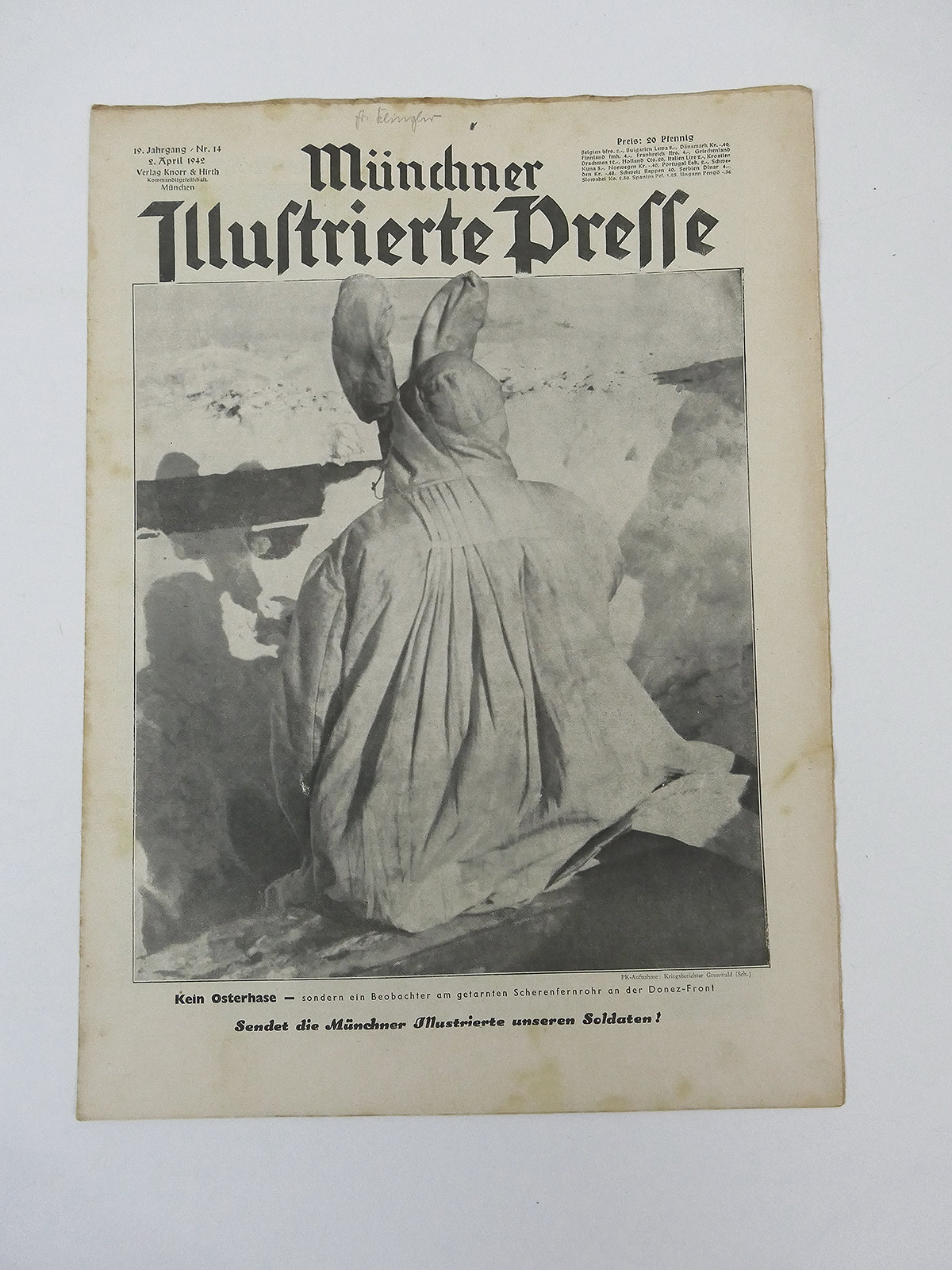 Münchner Zeitschrift Illustrierte Presse Zeitung JG19/Nr.14  Ausgabe 2. April 1942