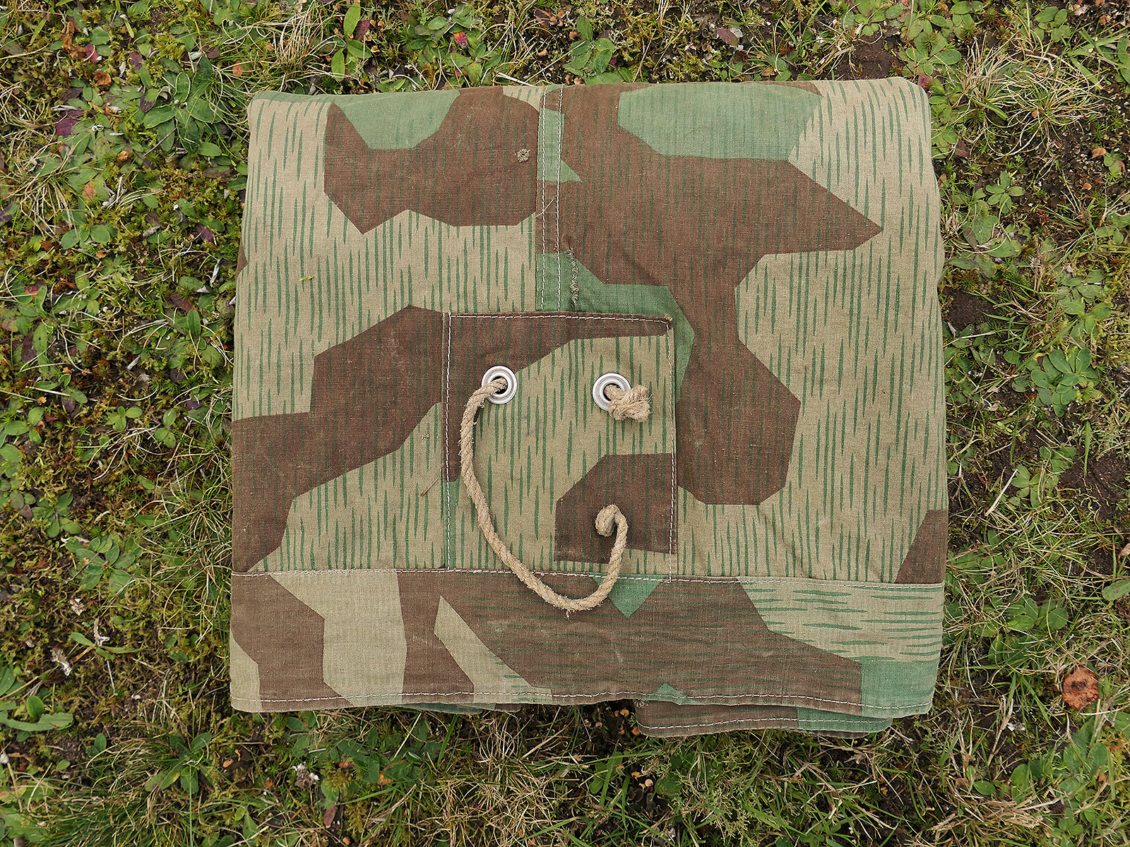 Wehrmacht Original Zeltplane M31 splittertarn Zeltbahn Tarnzeltbahn COLLECTION BATTLE WORN