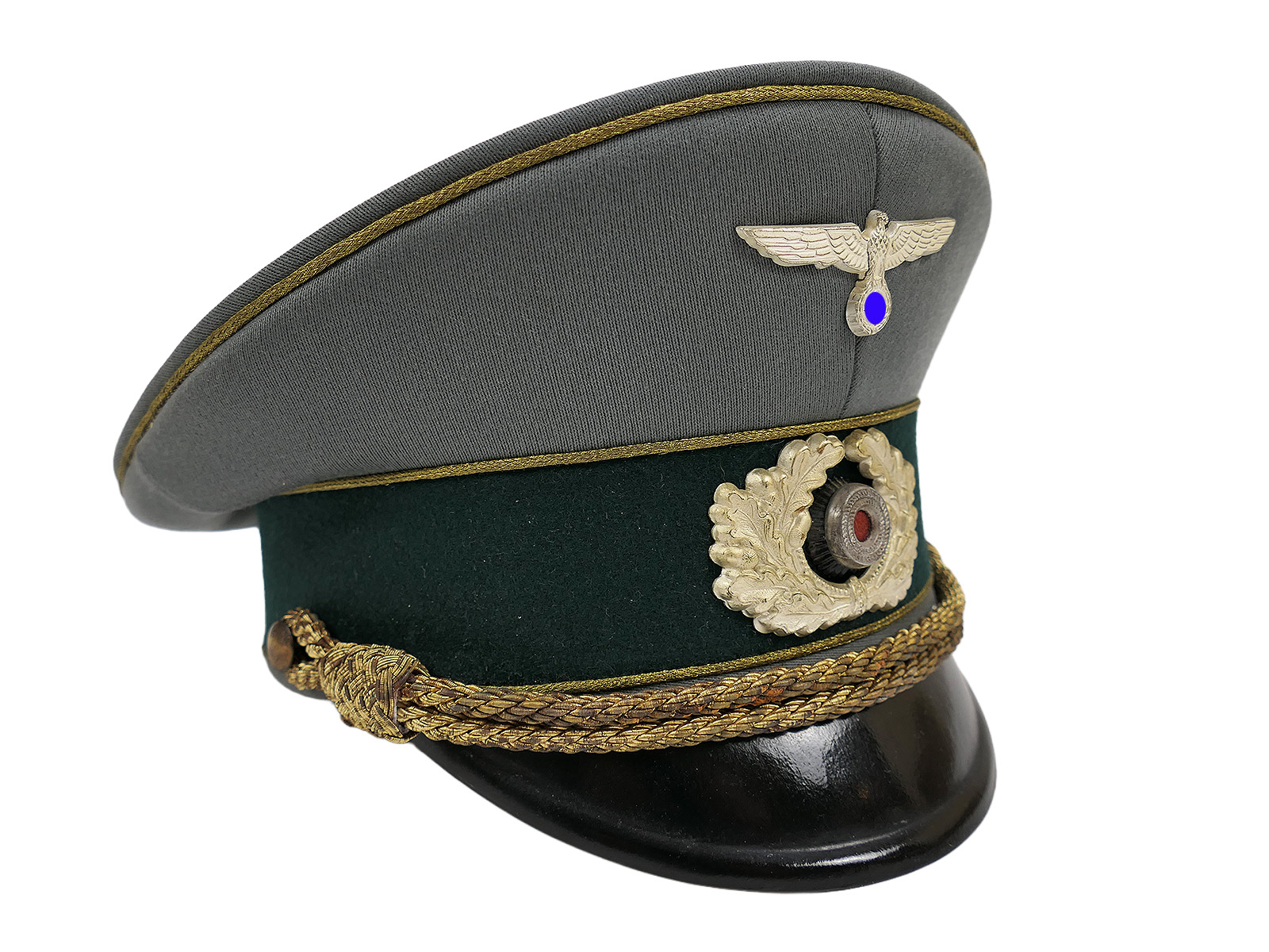 Wehrmacht Frühe Schirmmütze General Gr.57 Premium Museumsanfertigung mit Original Silbernen Effekten COLLECTION
