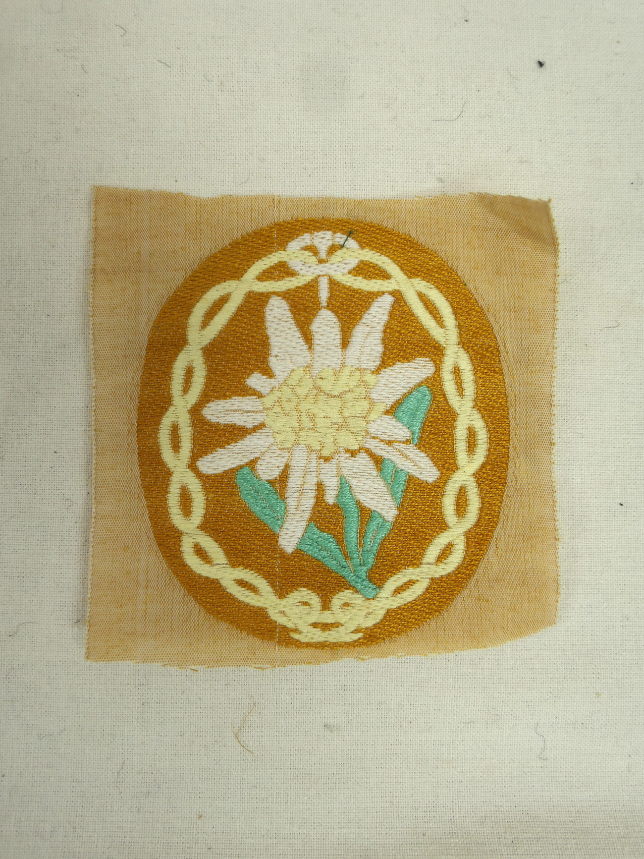Original Stoffabzeichen Gebirgsjäger Edelweiss Tropen gewebt Ärmelabzeichen