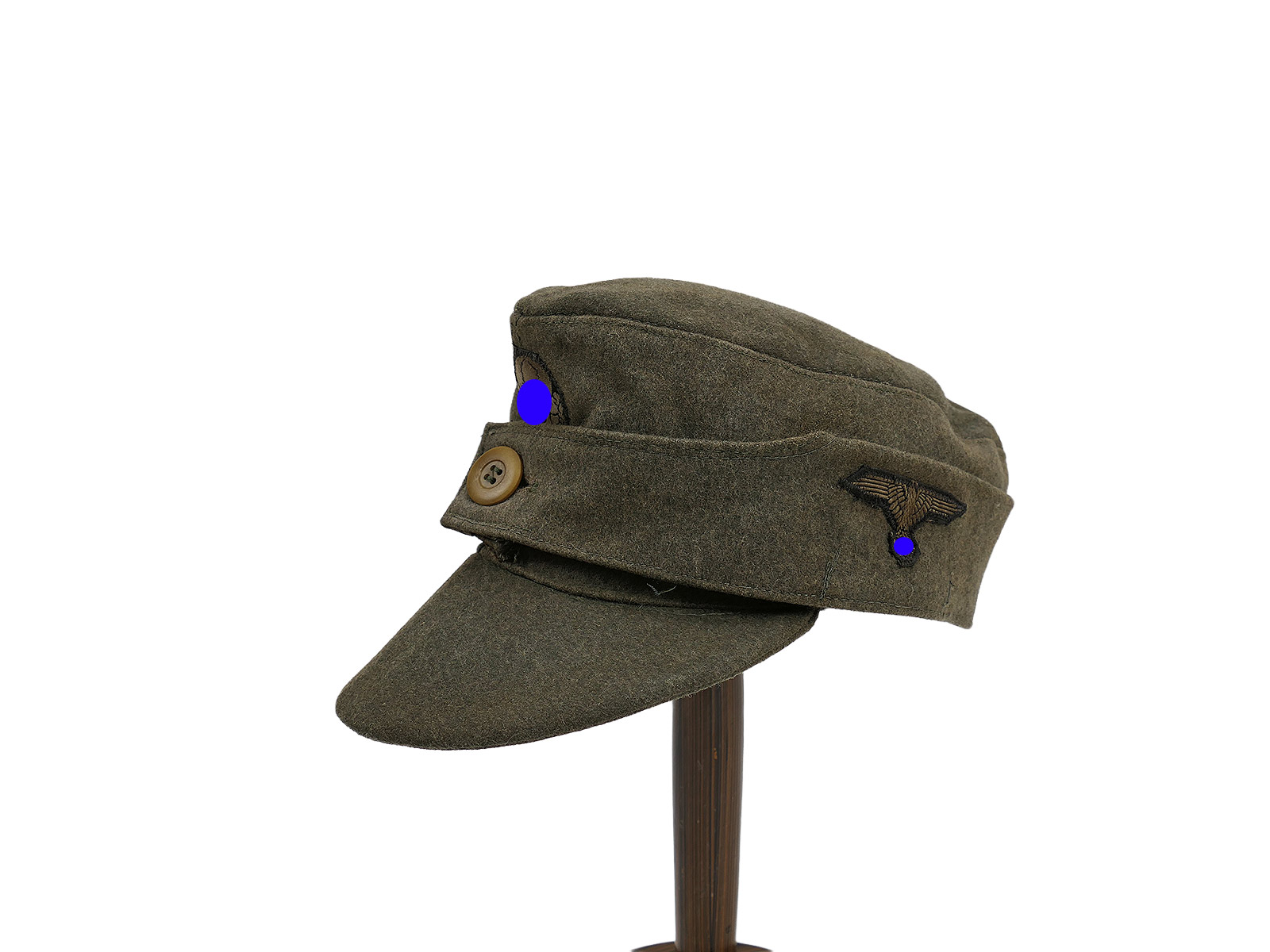 Antike Waffen SS M43 Einknopf Feldmütze Wolltuch / mit Top Effekten Gr.58 SAMMLUNG