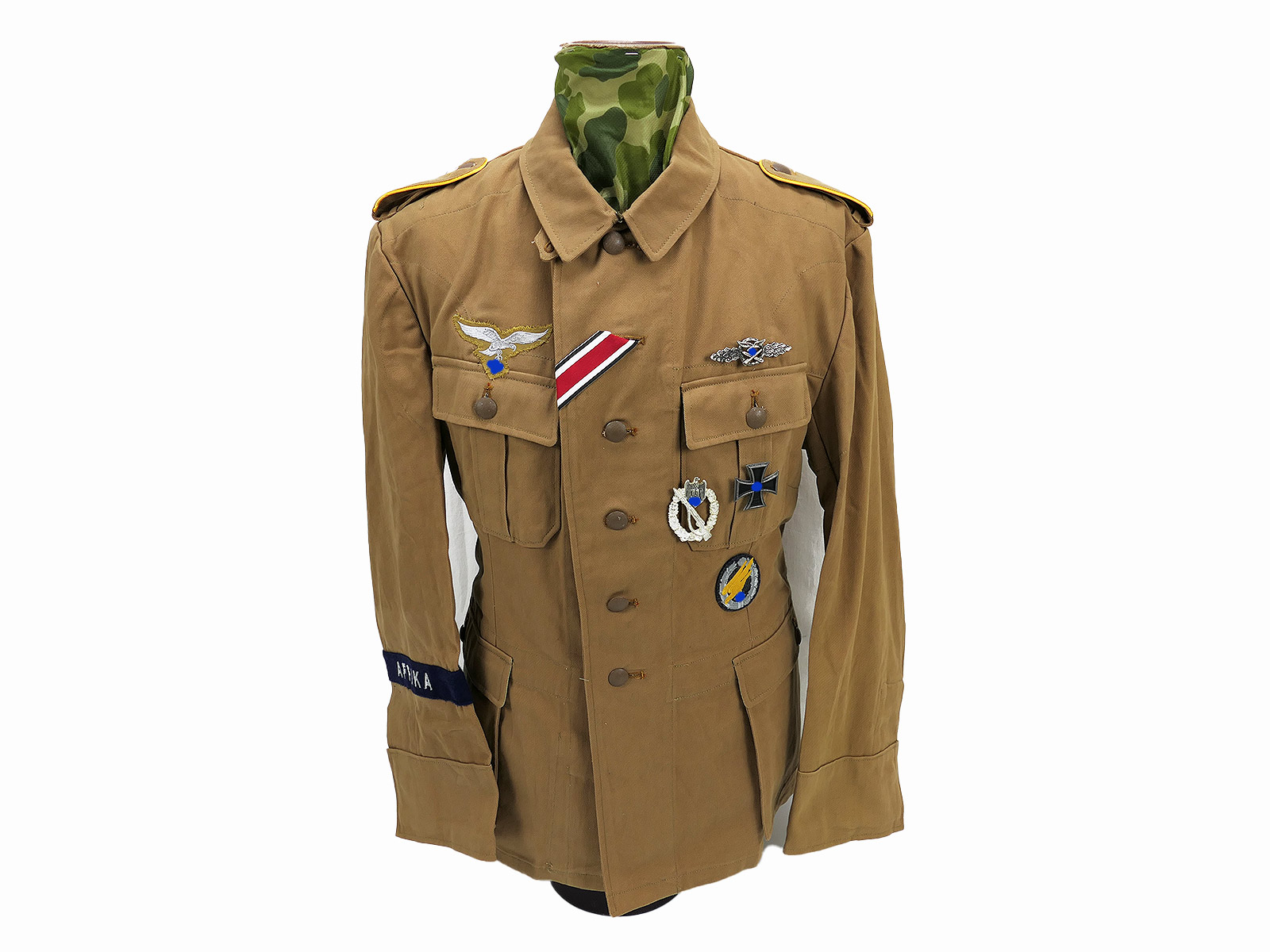 DAK Afrikakorps Luftwaffe Viertaschenrock M41 Feldbluse Tropen Uniform Afrikakämpfer
