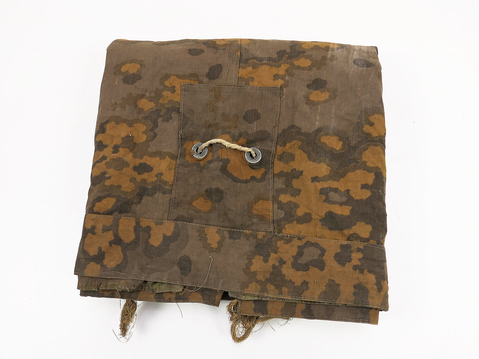 #B/ Waffen SS Original Zeltplane Eichenlaub Zeltbahn Tarnzeltbahn BATTLE WORN