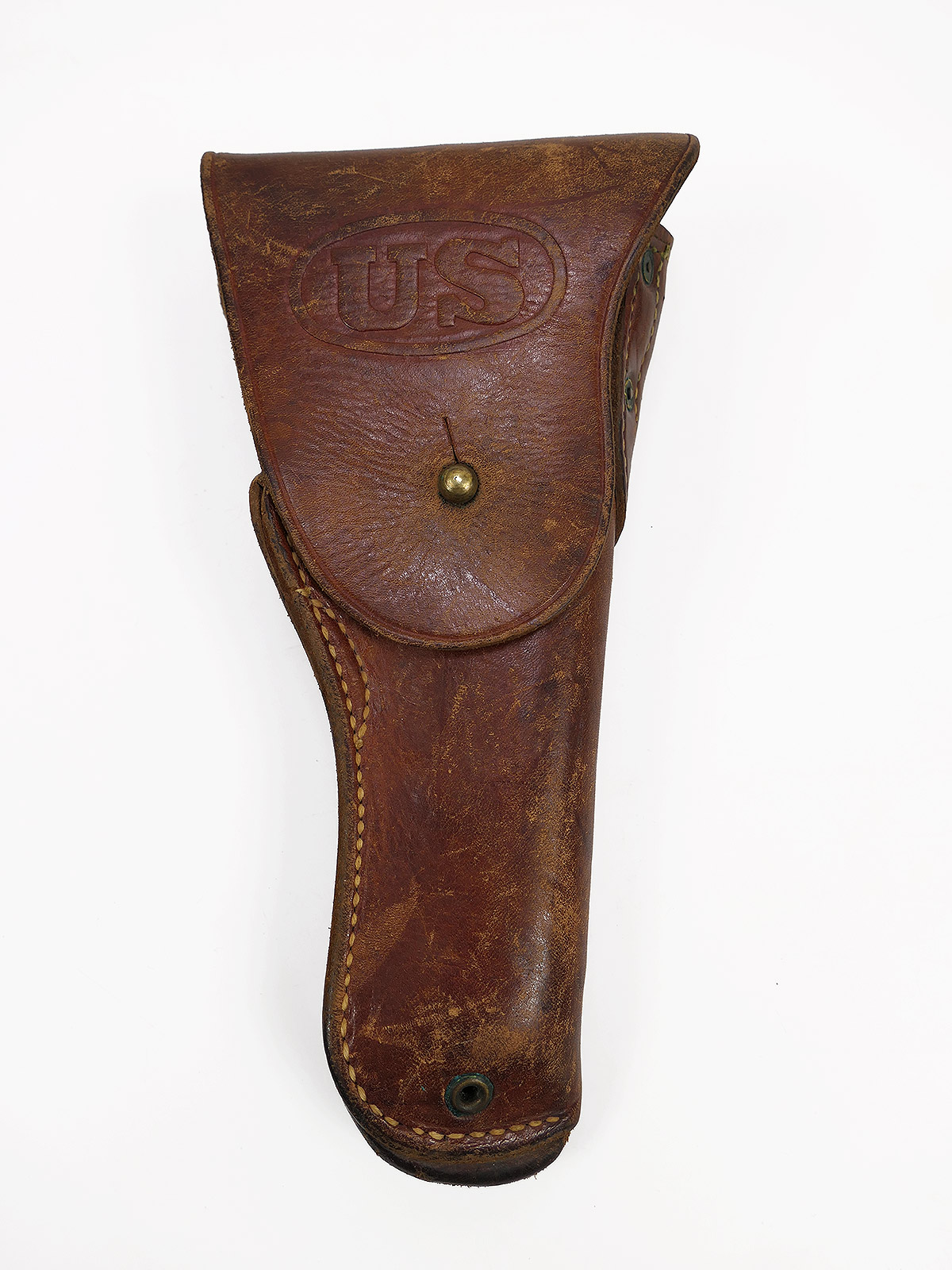 #4/ Original US ARMY WW2 Colt 1911 Pistolenholster BOYT 1942 Holster Lederholster Braun / Collection BATTLE WORN