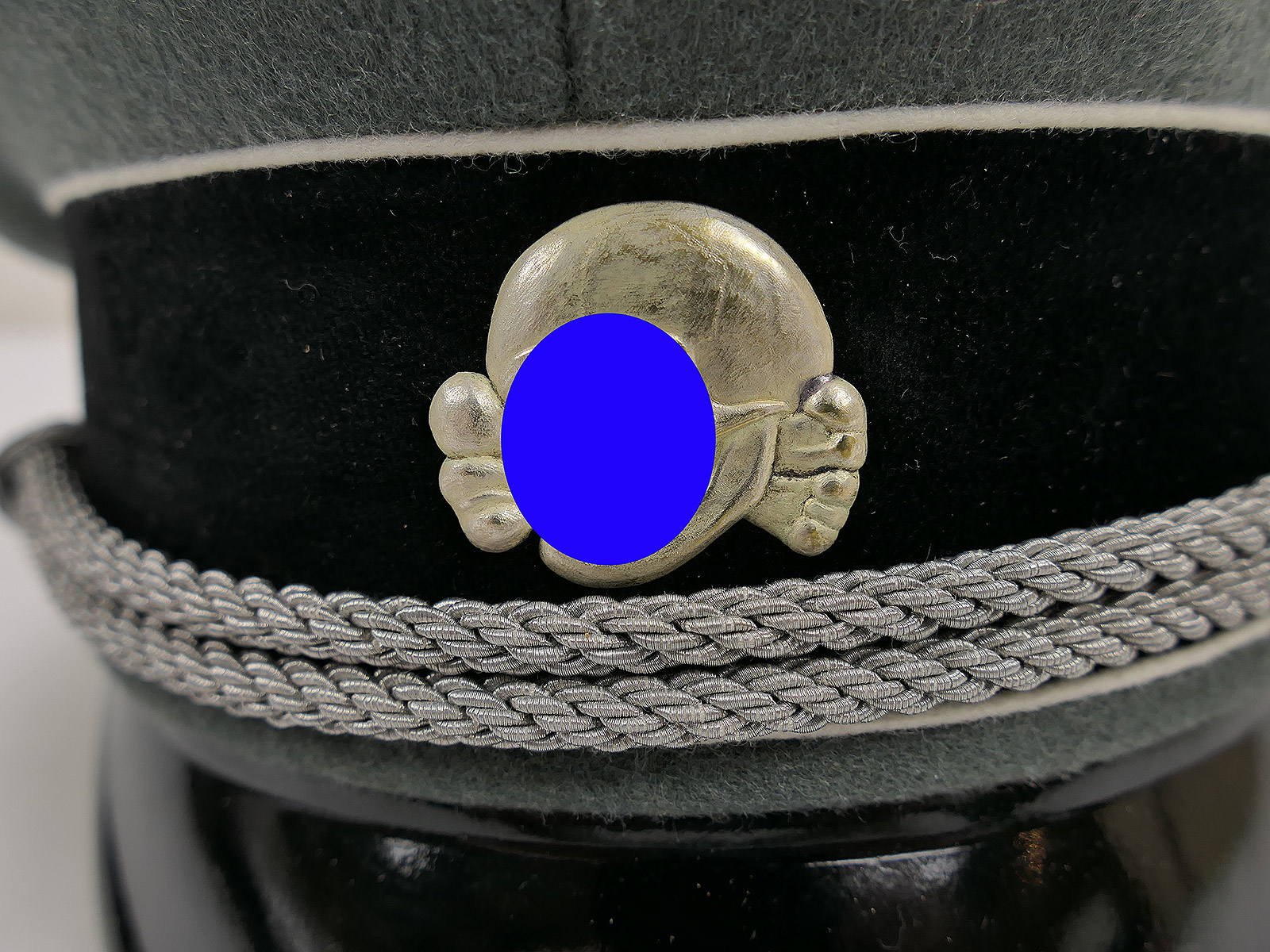 Waffen SS Schirmmütze Offizier Gr.58 Top Museumsanfertigung mit Metall Effekten