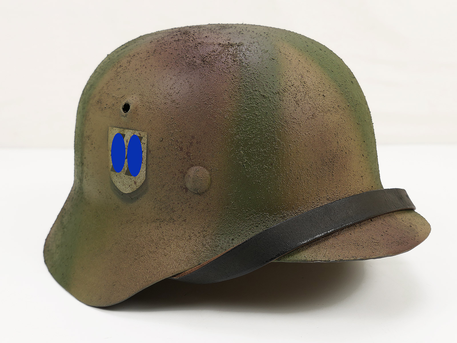 #75 Waffen SS camouflage SD Stahlhelm M35 M40 Rauhtarn Tarnhelm Gr.59/60