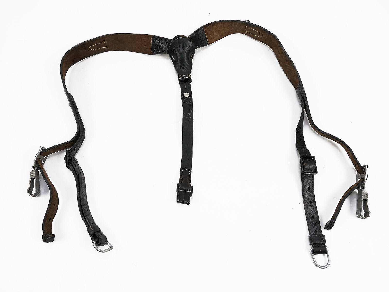 Wehrmacht Y-Riemen Leder Koppeltragegestell COLLECTION BATTLE WORN
