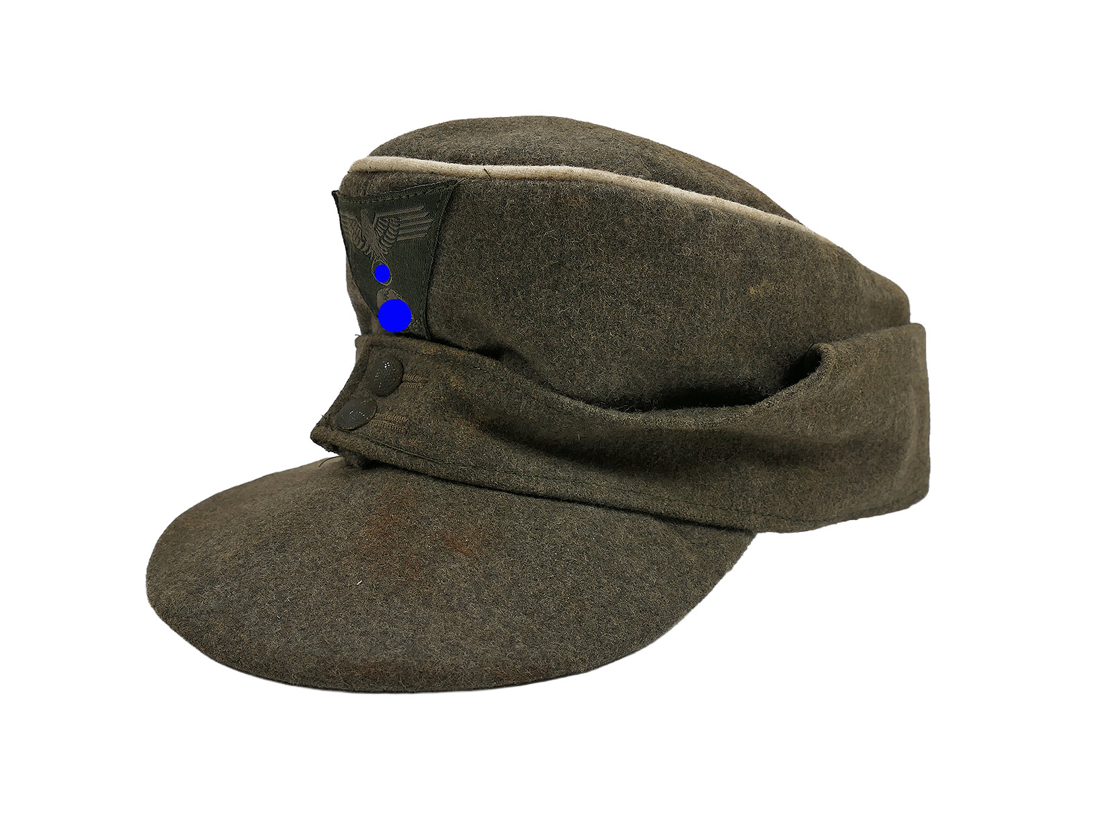 Antike Waffen SS M43 Feldmütze Wolltuch / Trapez Effekten Gr.58