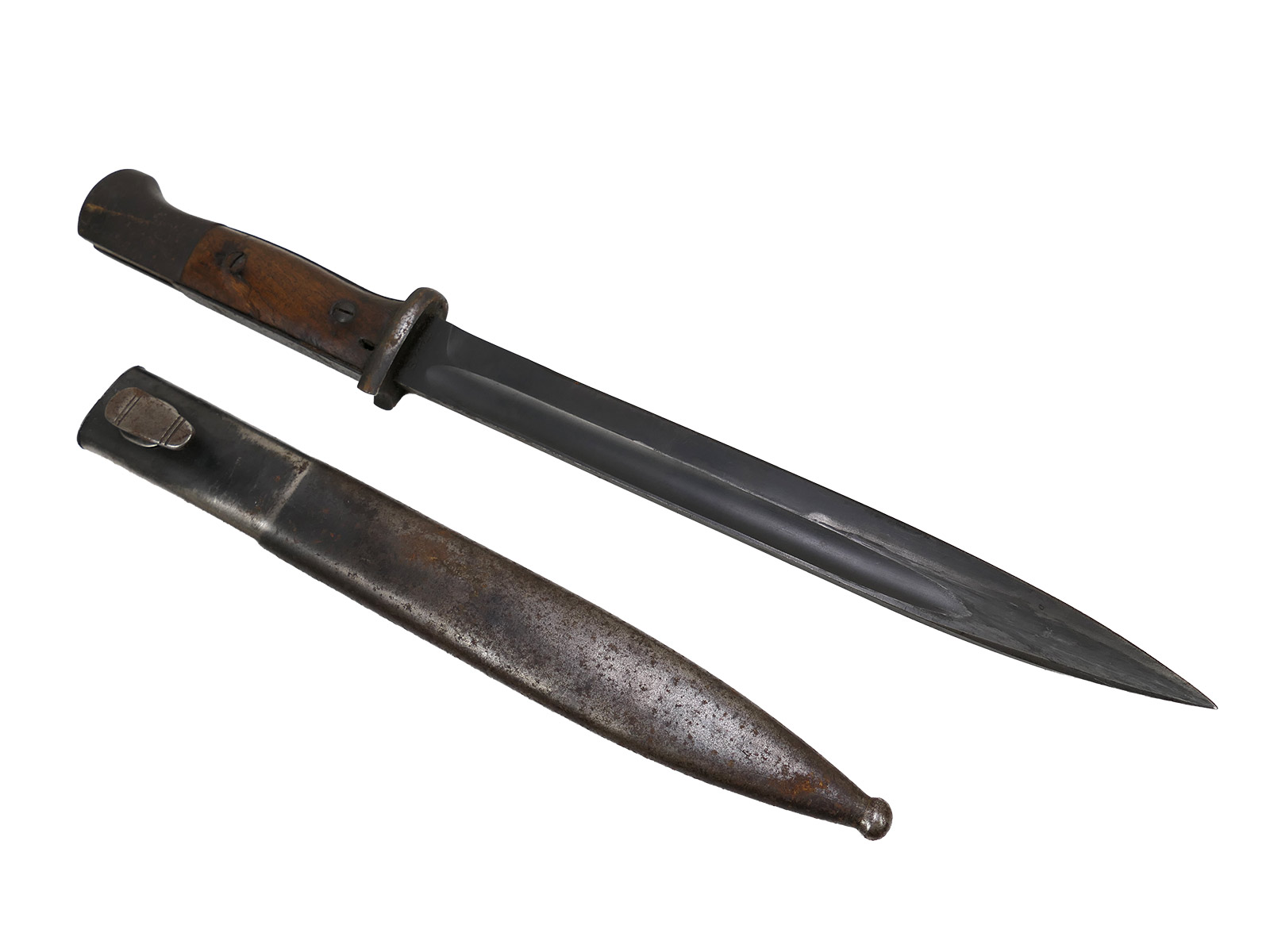 Wehrmacht Bajonett M84/98 S/174 1937 Karabiner K98 / Seitengewehr mit Scheide BATTLE WORN