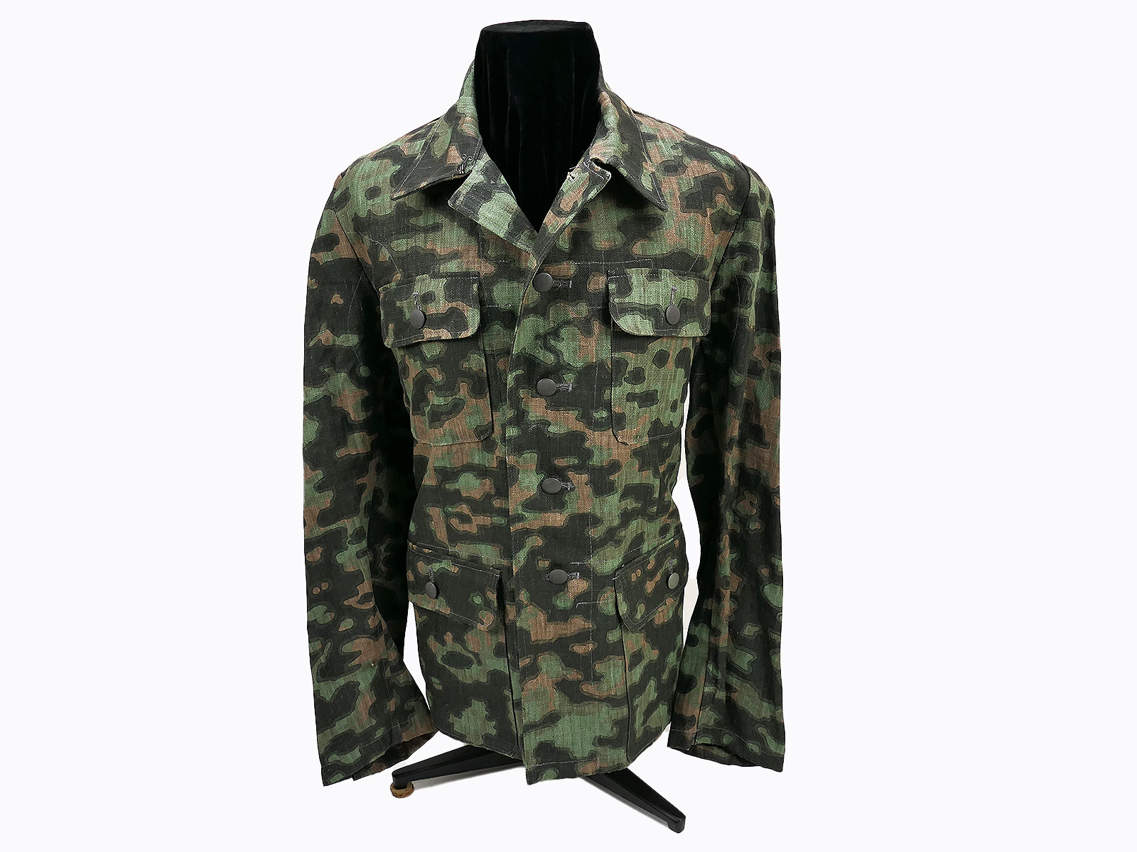 Waffen SS M-43 Drillich Feldbluse Tarnjacke Rauchtarn Blurred Edge Viertaschenrock