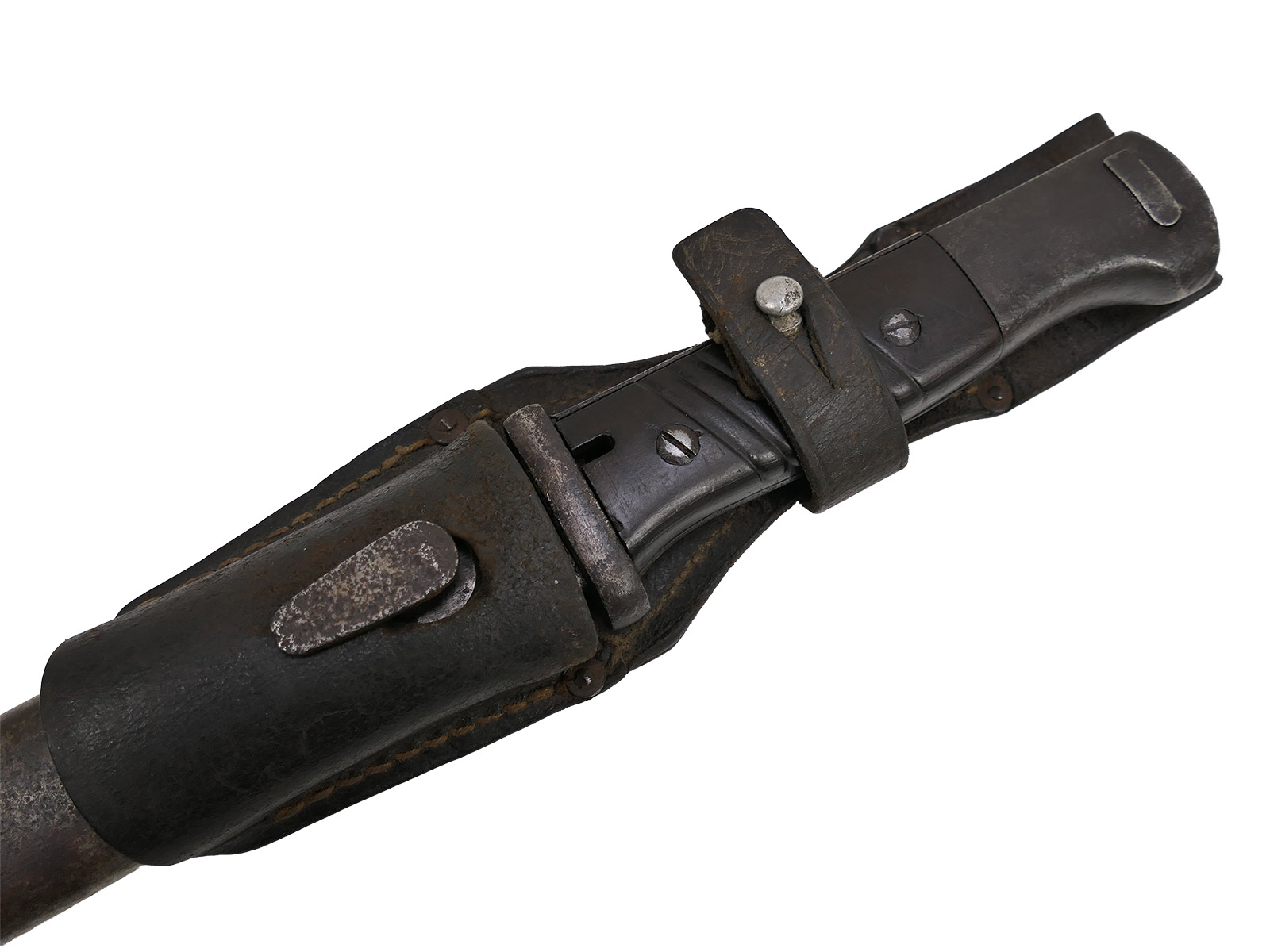 Wehrmacht Bajonett M84/98 K98 / Seitengewehr S/155 mit Koppelschuh BATTLE WORN