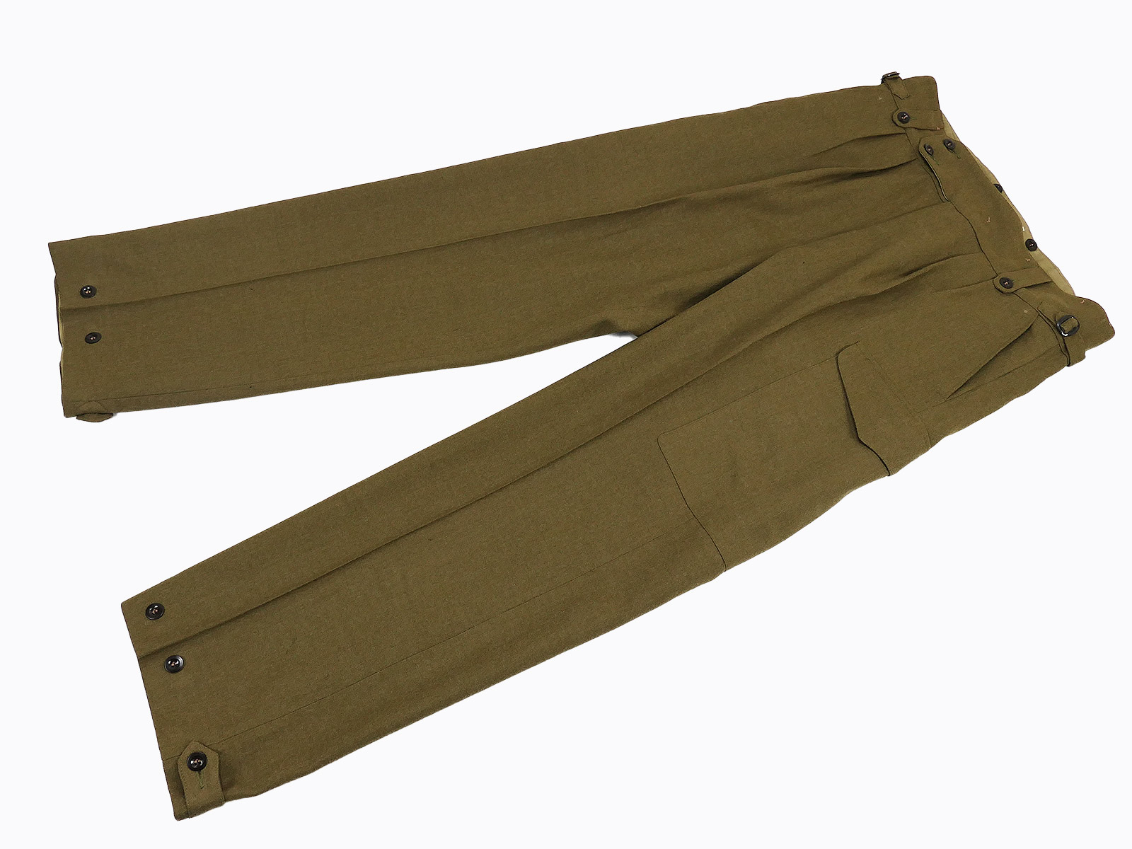1950's Australian Army BD Battle Dress Trousers Green Brown Wool Trousers Size 15 Feldhose