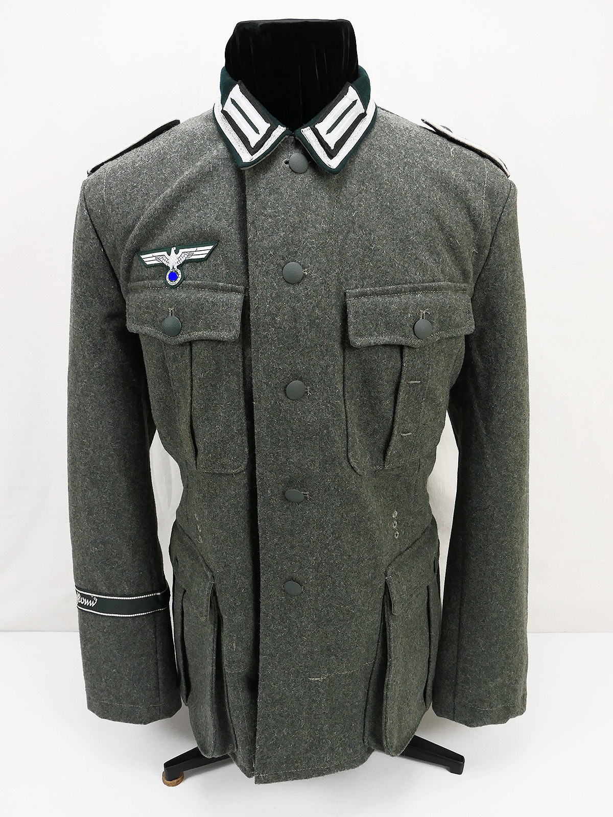 Wehrmacht M36 Feldbluse Großdeutschland Uniform Ärmelband Kragenspiegel Litze Schulterklappen Gr.54