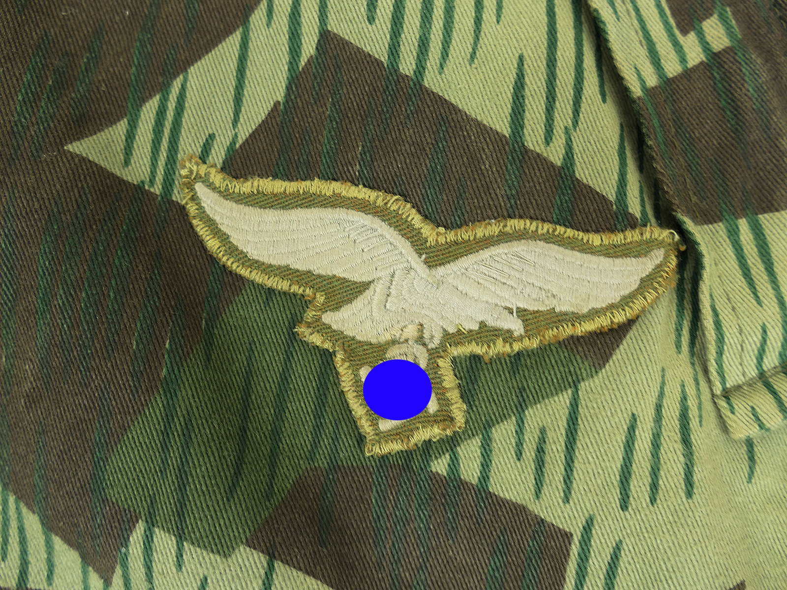 Luftwaffe Fallschirmjäger Knochensack Gr.1 Splittertarn mit Abzeichen COLLECTION BATTLE WORN