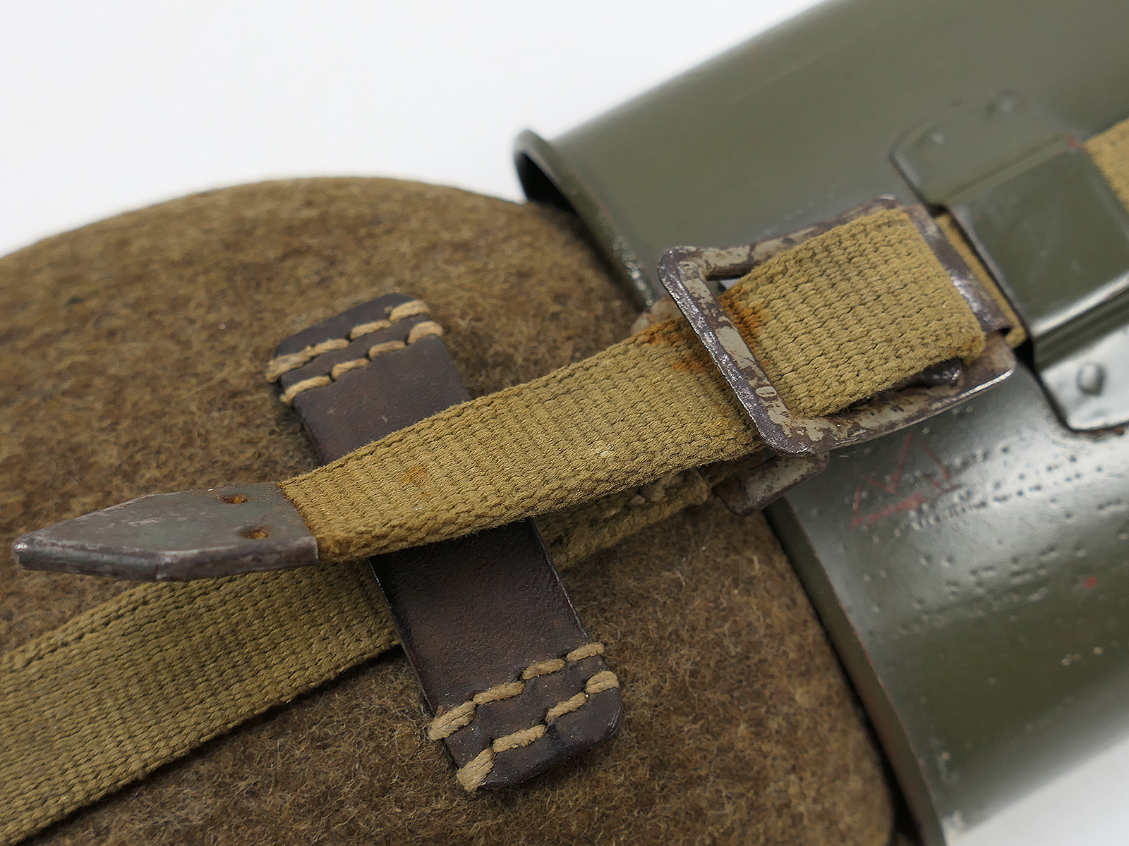 Wehrmacht Feldflasche MN42 mit Stahl Becher Wasserflasche TOP COLLECTION BATTLE WORN