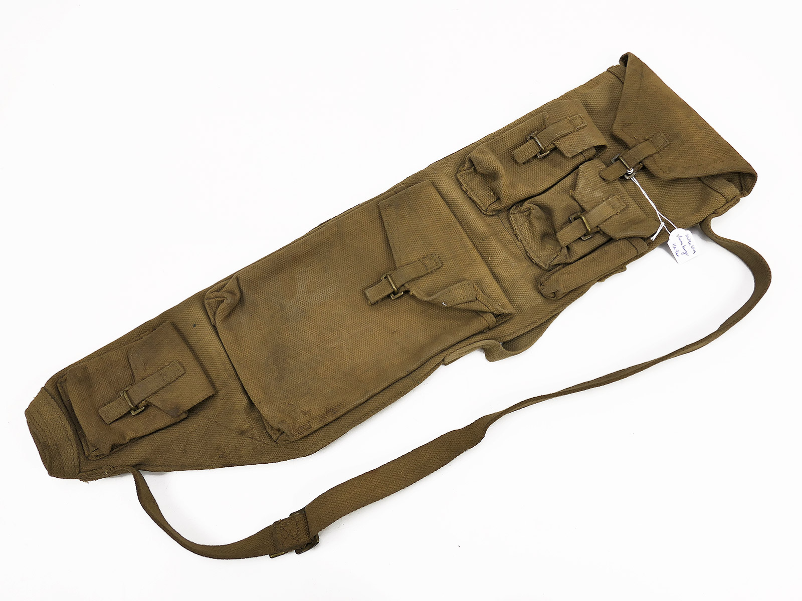 Original British Army Bren MG Ersatzlauf Tasche Spare Barrel Pouch COLLECTION BATTLE WORN