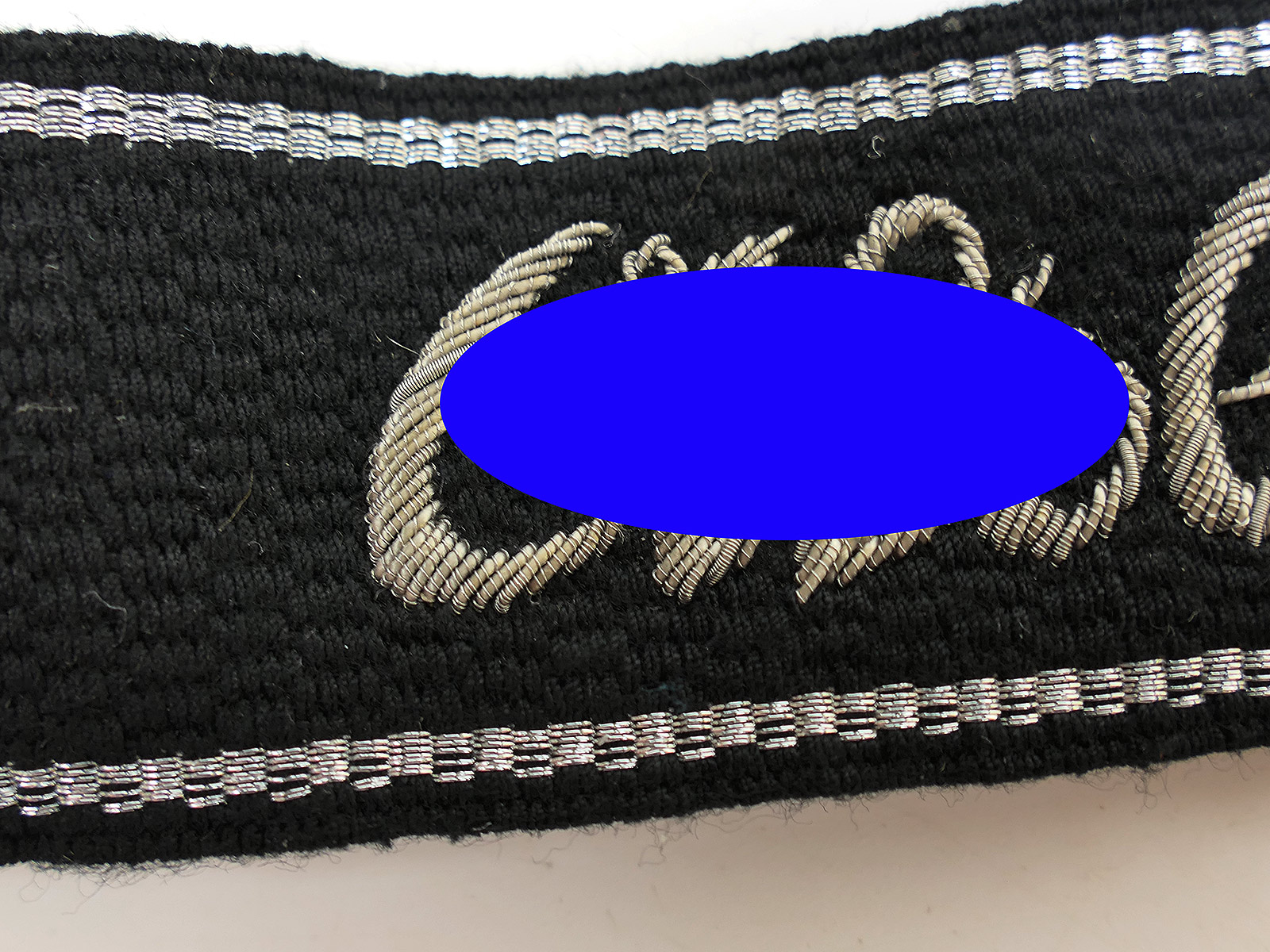 Waffen SS Ärmelband A.H. Leibstandarte LAH Offizier handgestickt mit RZM Etikett