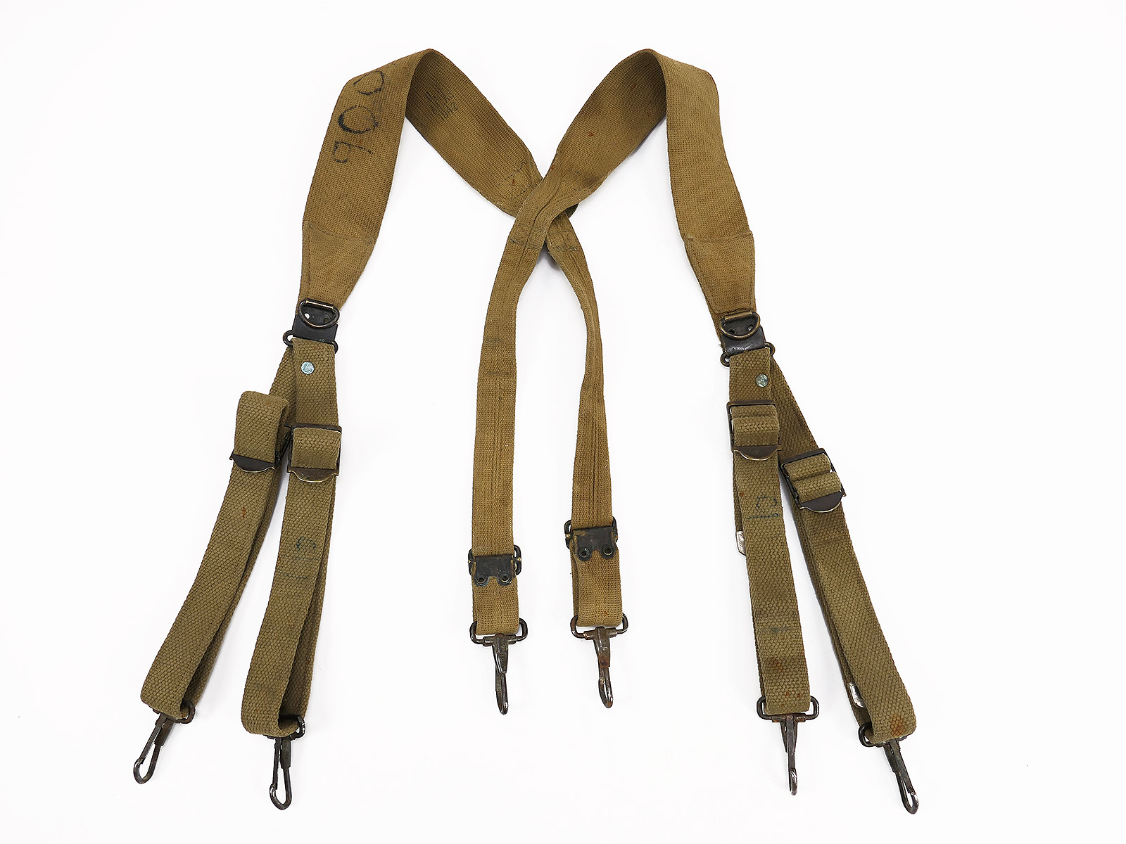 #01 Original US Army WW2 M1936 Suspenders 1942 Collection BATTLE WORN 