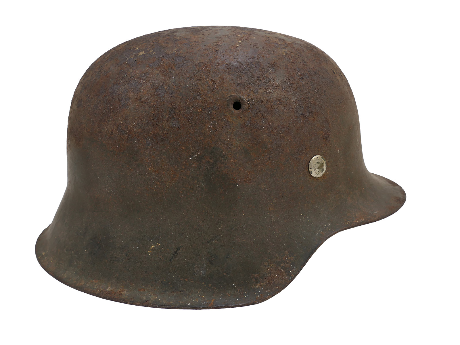Wehrmacht SD Stahlhelm M42 mit Helmfutter u. Kinnriemen ORIGINAL SCHEUNENFUND