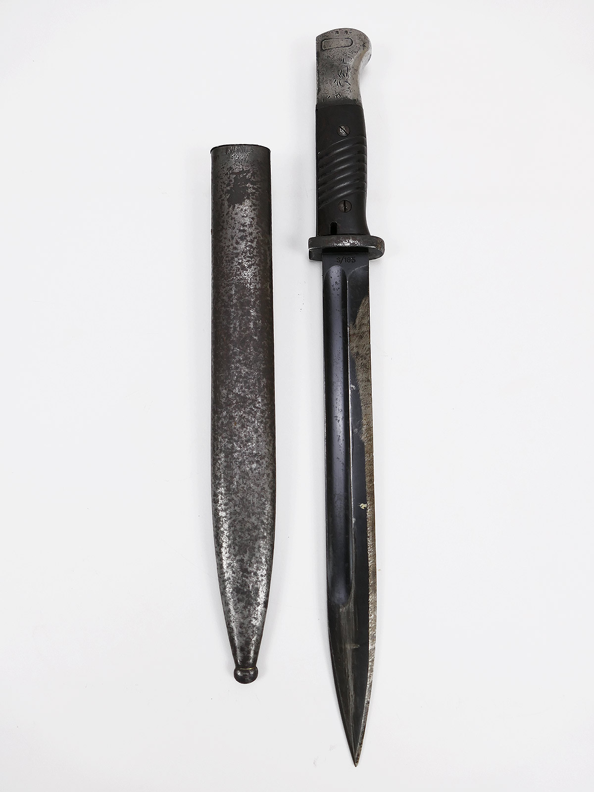 P1705470 Wehrmacht Bajonett M84/98 K98 / Seitengewehr S/185 1936 mit Scheide