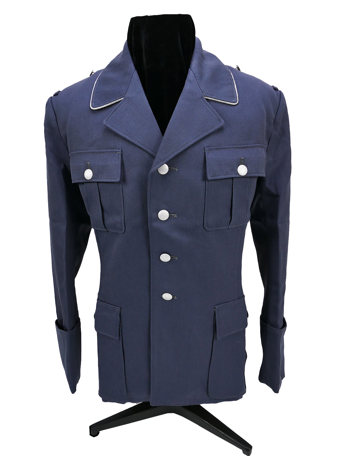 Luftwaffe Offiziers Viertaschenrock Gabardine Uniformjacke Blaugrau