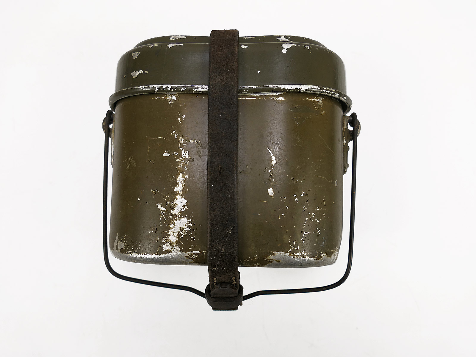 Kochgeschirr Wehrmacht Hersteller OHW 44 mit Lederriemen COLLECTION BATTLE WORN