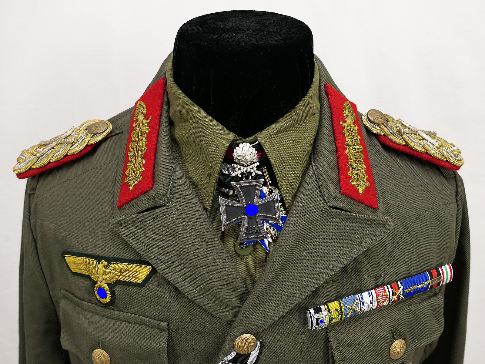 Uniform Generalfeldmarschall Erwin Rommel Afrikakorps Ritterkreuz Pour Le Merite mit Koppel General