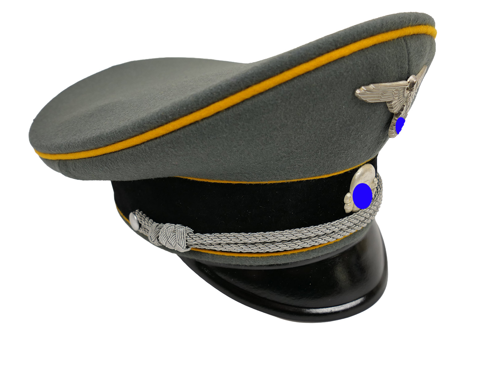 Waffen SS Schirmmütze Offizier KAVALLERIE Gr.58 Top Museumsanfertigung mit Metall Effekten