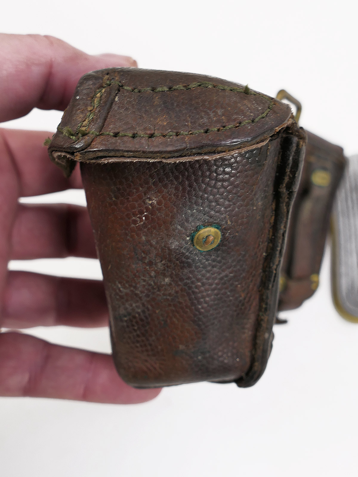 WW1 Original WK1 Patronentasche 1914 1 Verschlußriemen fehlt COLLECTION BATTLE WORN