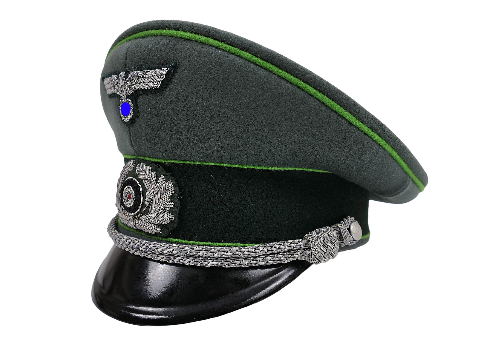 Wehrmacht Schirmmütze Offizier Panzergrenadier Gr.58 Premium Museumsanfertigung mit Original gestickten Effekten COLLECTION