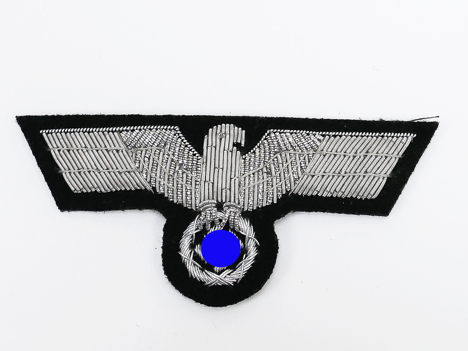 Wehrmacht Panzer Uniform Brustadler Silberfaden gestickt Offizier für Panzerjacke