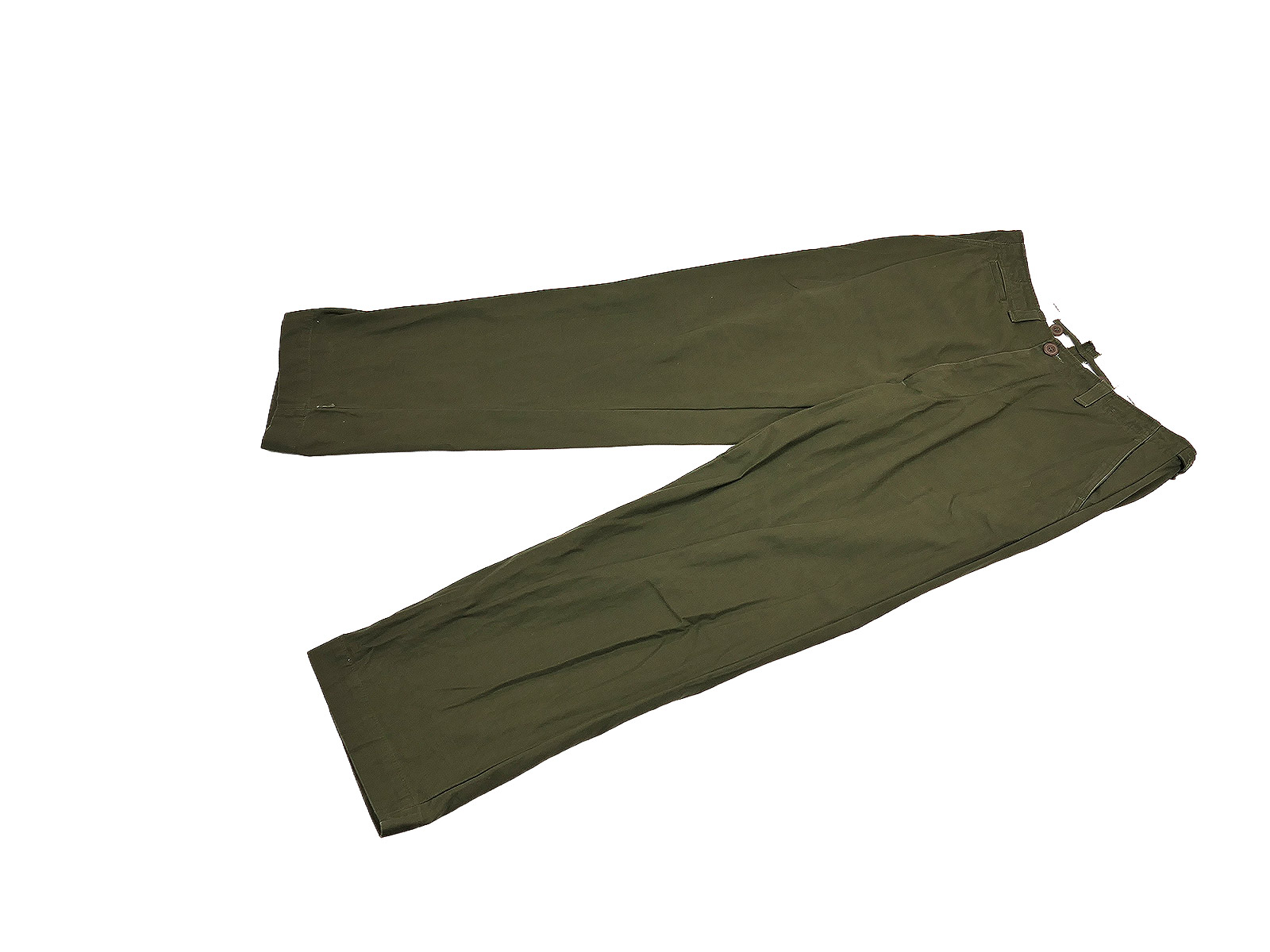 Einzelstück US ARMY M-1943 Trousers Field Cotton O.D. 36inch Feldhose GI WW2 BATTLE WORN