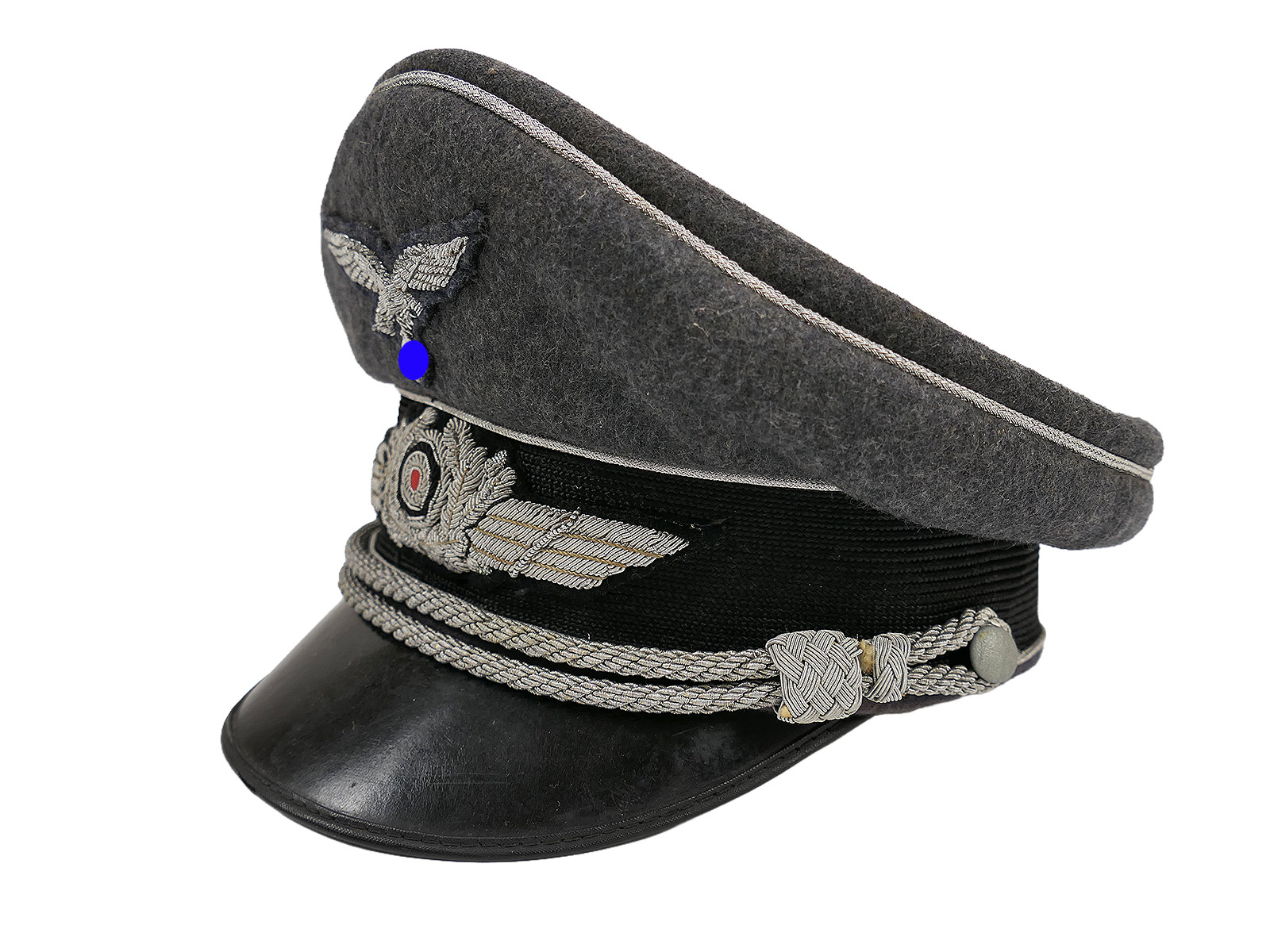 Original LUFTWAFFEN Schirmmütze Offizier mit handgestickten Effekten COLLECTION