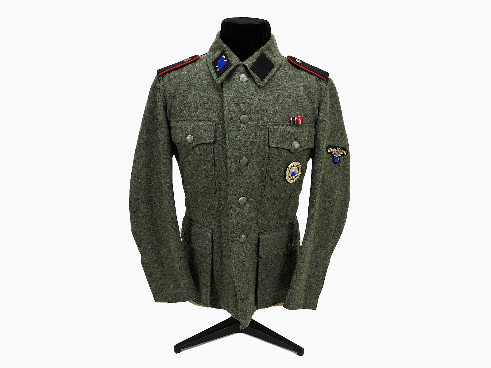Waffen SS M43 Feldbluse 2-Loch Uniform Effektiert Artillerie Top Museumsanfertigung Janke