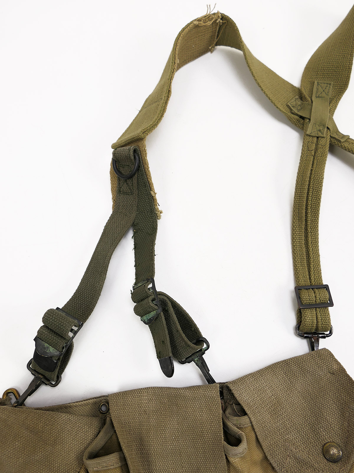 Type WW2 US Army SET B.A.R. Ammo Belt Browning Automatic Rifle + Suspenders Munitions Koppel