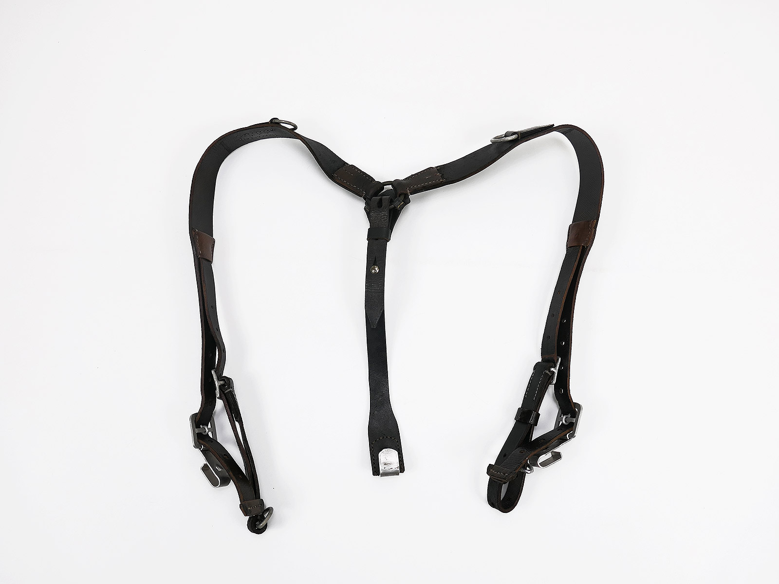 Einzelstück Wehrmacht Leder Y-Riemen Koppeltragegestell *HANDCRAFTED*