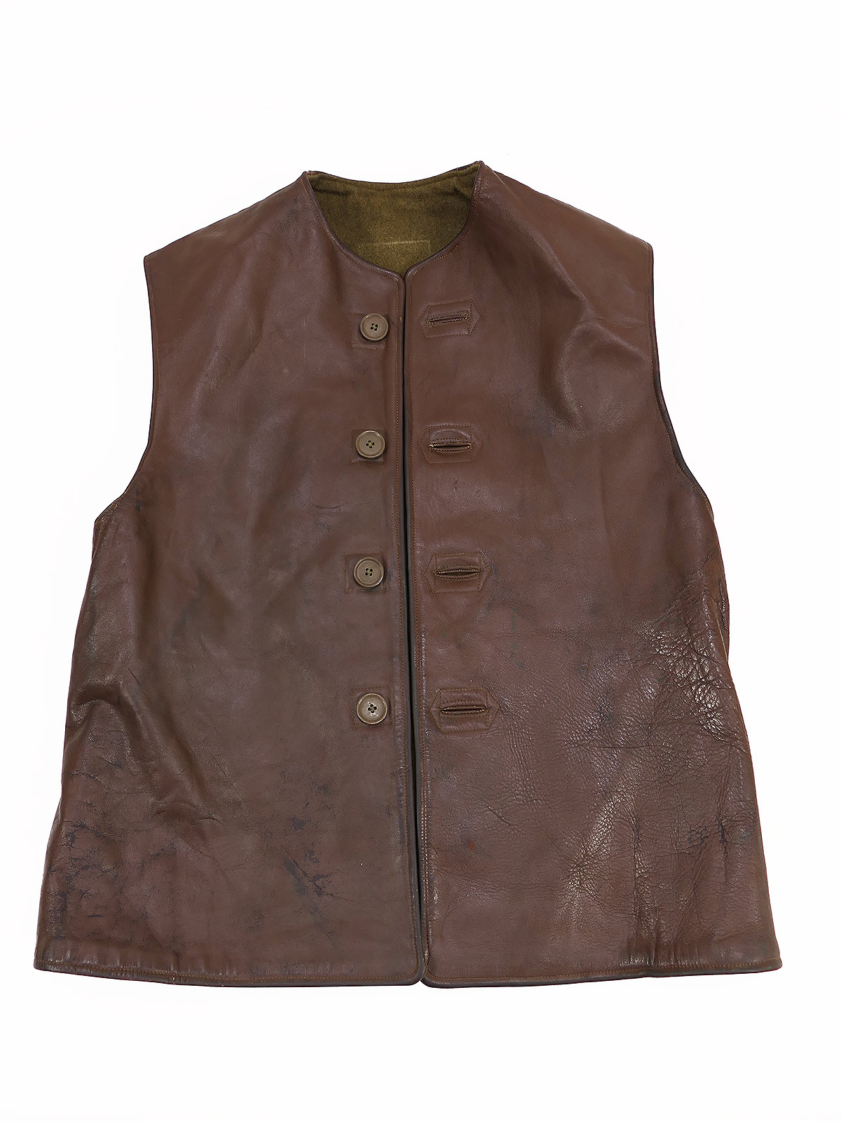 British Army Vintage Battle Jerkin Leather Waist Coat Weste / Lederweste ca. Gr.50-52