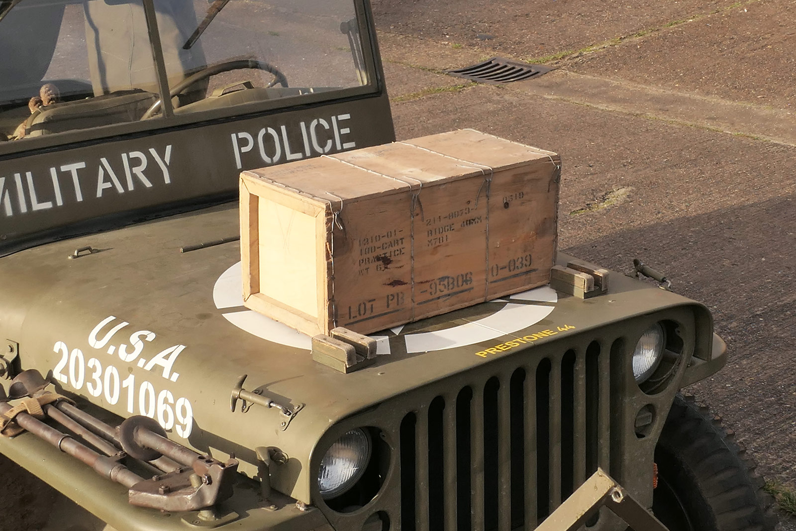 US Army Jeep Ammunition Box Munitionskiste Holz 100x Cartridge 40mm for Weapons UN 0339 #2