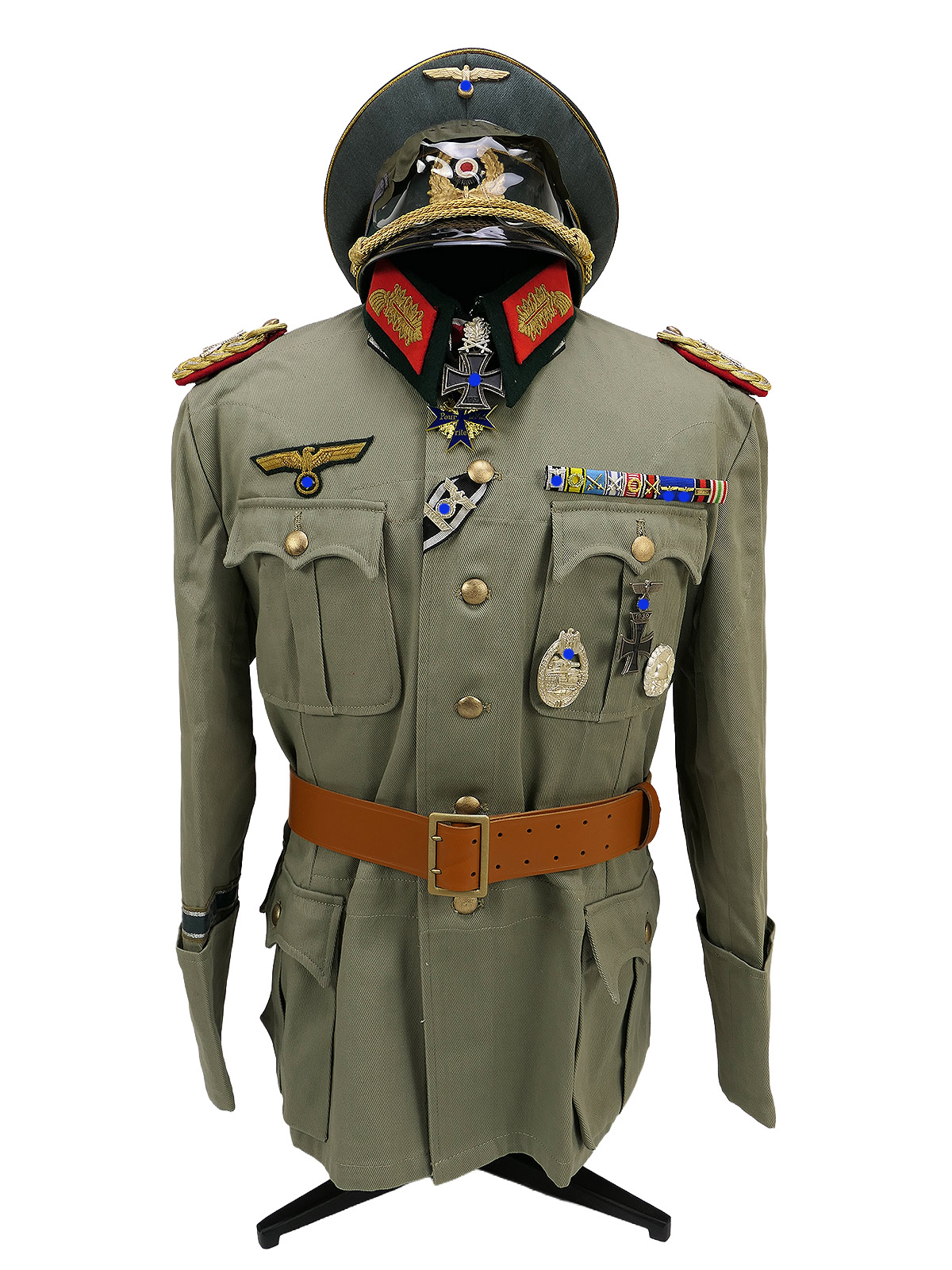 Uniform Generalfeldmarschall Erwin Rommel Afrikakorps Ritterkreuz Pour Le Merite mit Koppel General