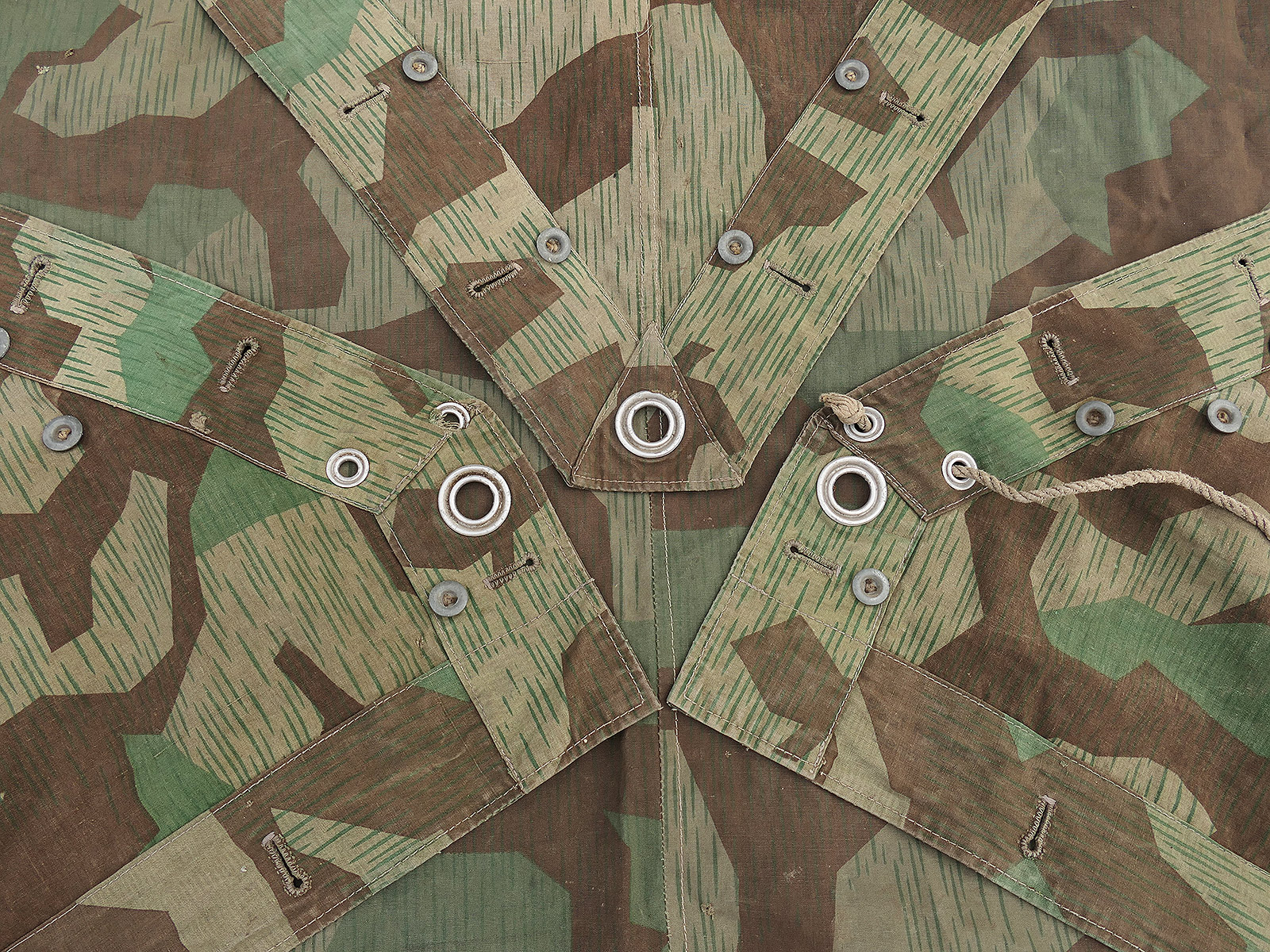 Wehrmacht Original Zeltplane M31 splittertarn Zeltbahn Tarnzeltbahn COLLECTION BATTLE WORN