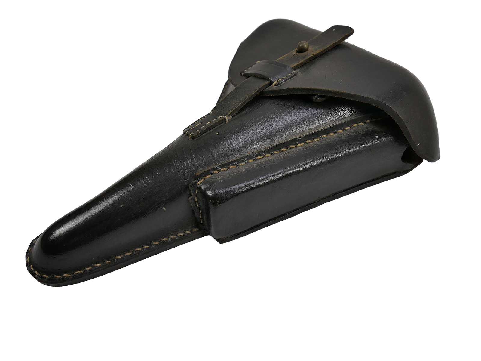 Einzelstück - P08 POLIZEI Holster Koffertasche Lederholster mit P08 Schlüssel Pistolentasche BATTLE WORN