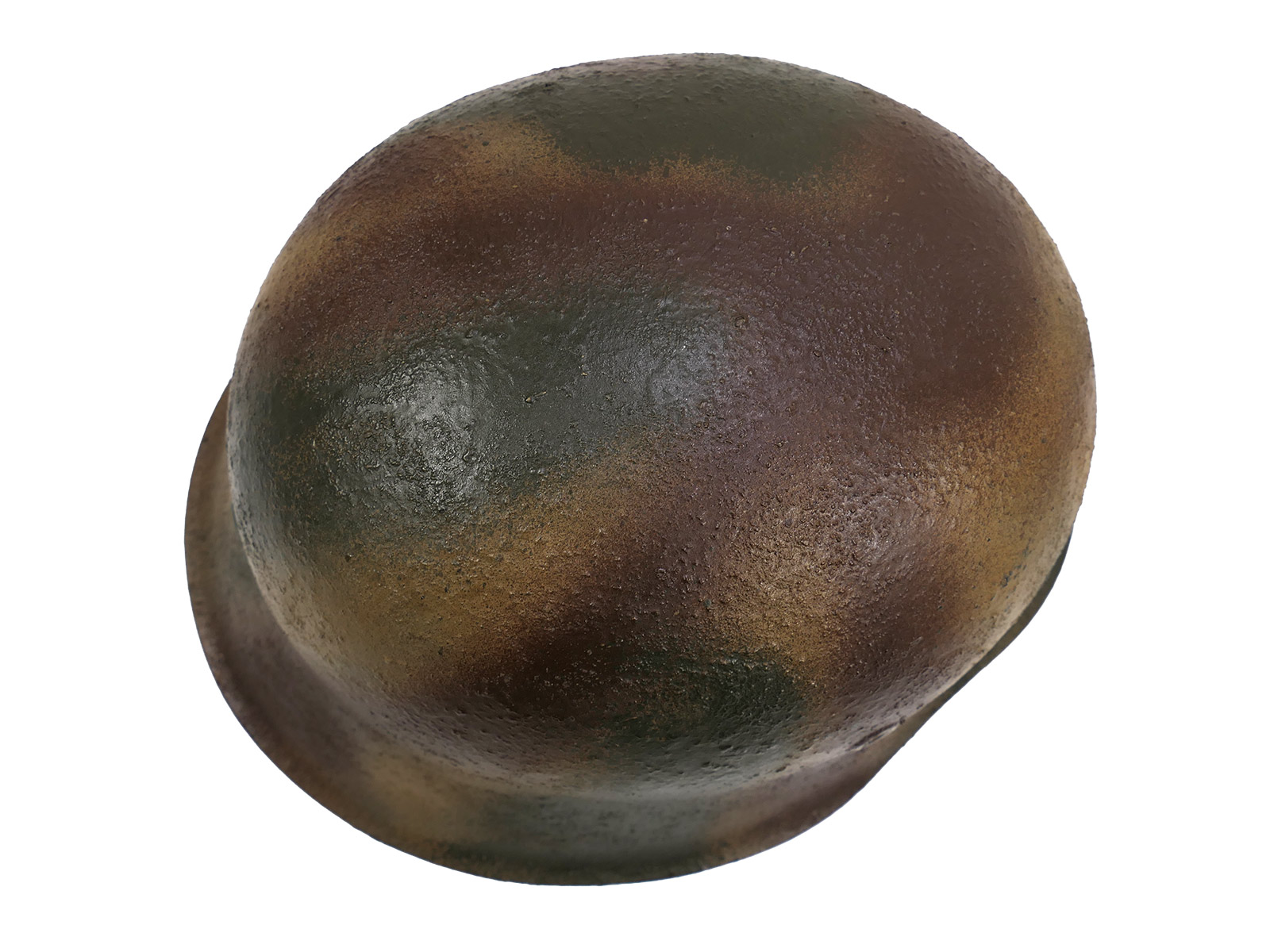 Wehrmacht Camouflage Stahlhelm M42 NS66 mit Helmfutter Gr.59 Normandie Tarnhelm BATTLE WORN