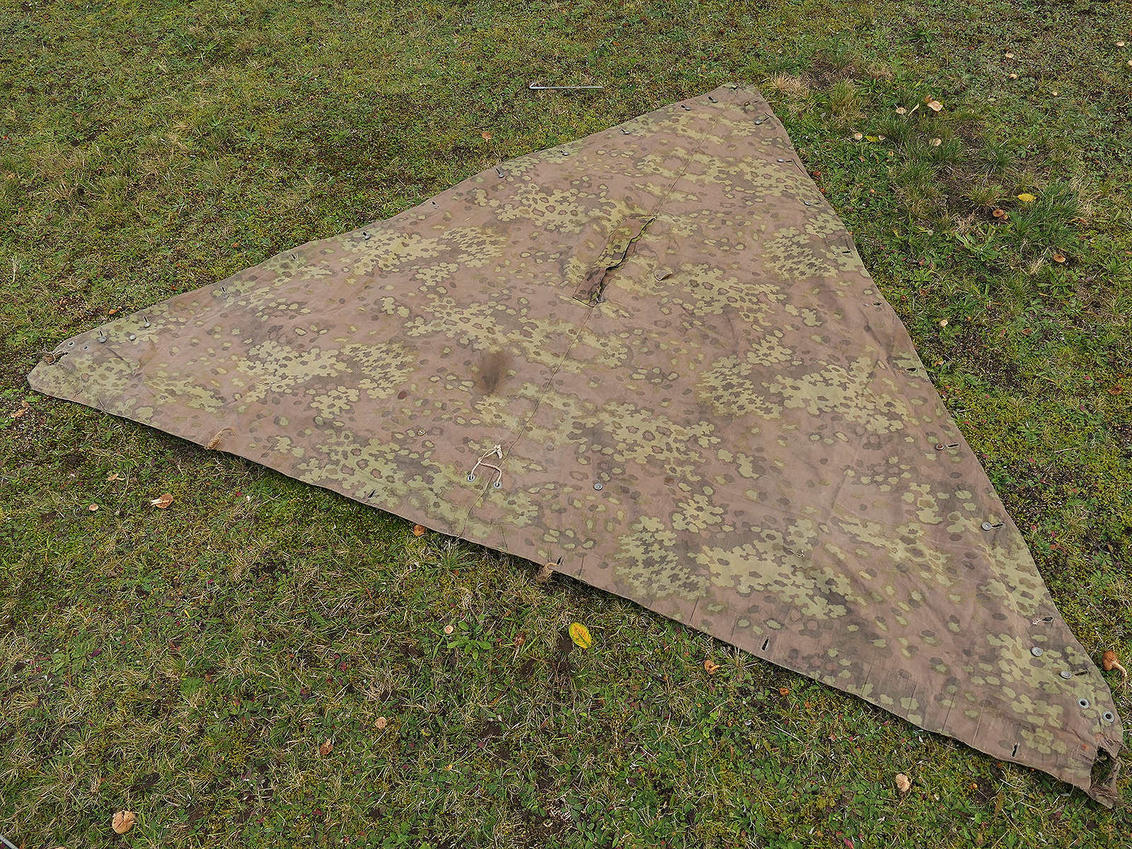 #B/ Waffen SS Original Zeltplane Eichenlaub Zeltbahn Tarnzeltbahn BATTLE WORN