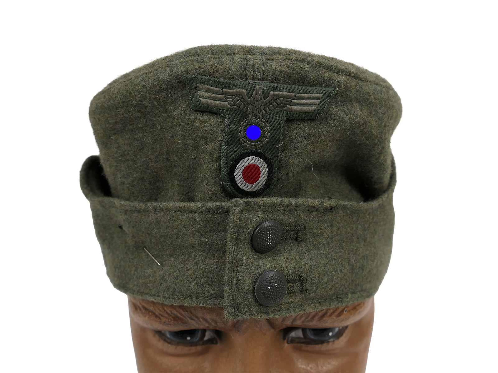 Wehrmacht Heer antikes M42 Schiffchen für Mannschaften Gr.57 BATTLE WORN