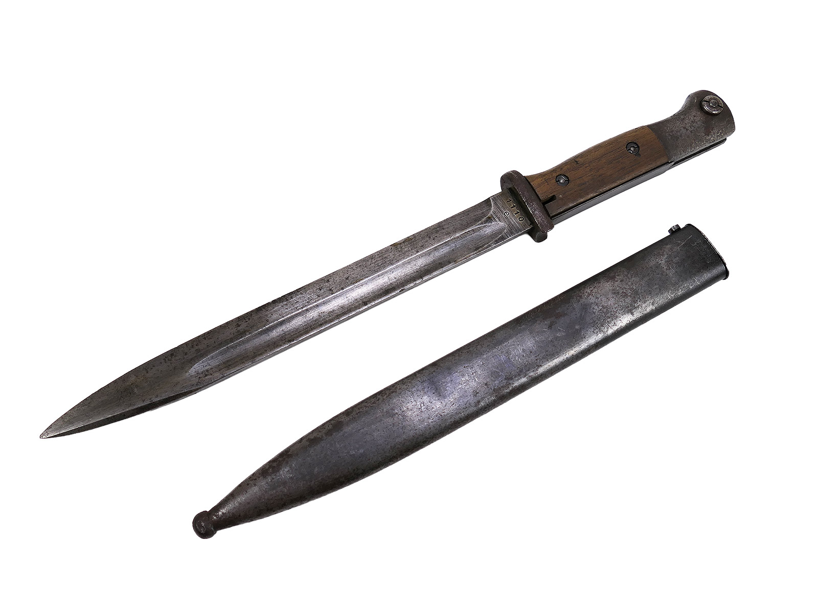 Wehrmacht Bajonett M84/98 cof42 Karabiner K98 / Seitengewehr mit Scheide BATTLE WORN