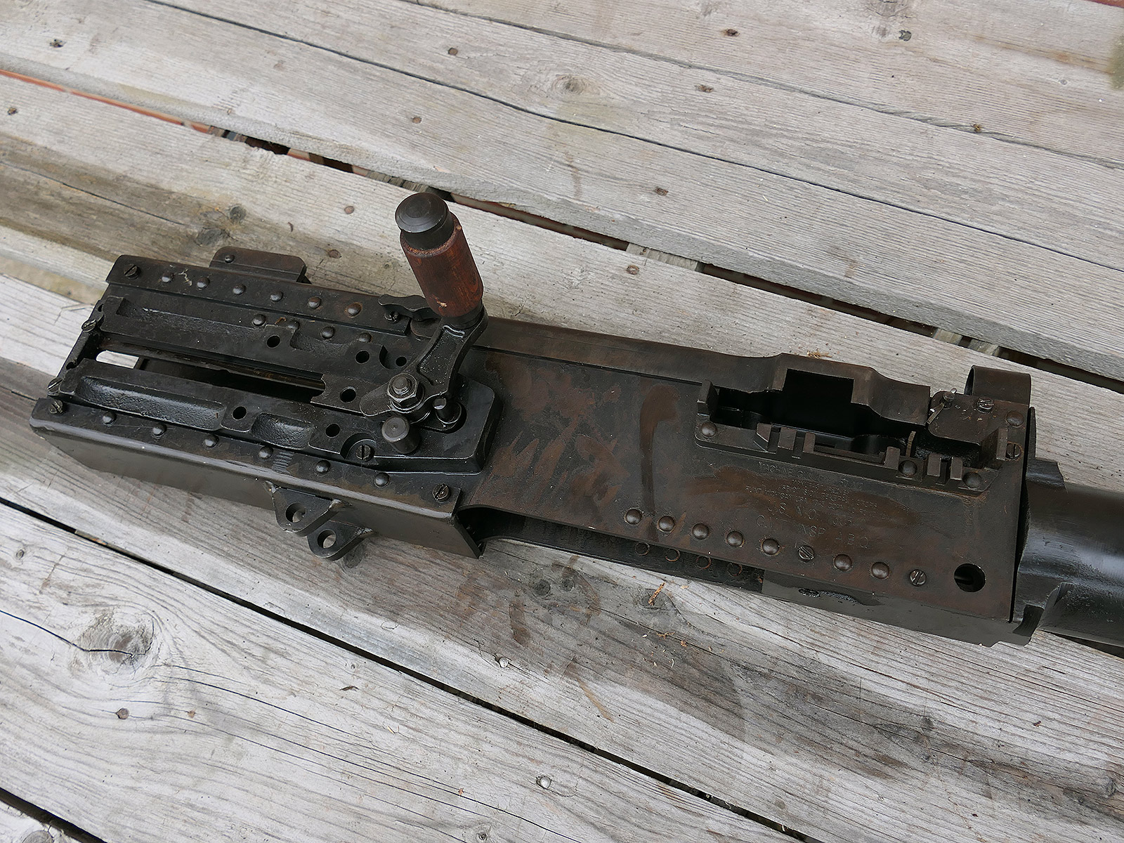 #A Browning Machine Gun MG Cal. 50 M2 Jeep Lafette Tripod - Modell - 1:1 Metall Nachbau Lauf zerlegbar