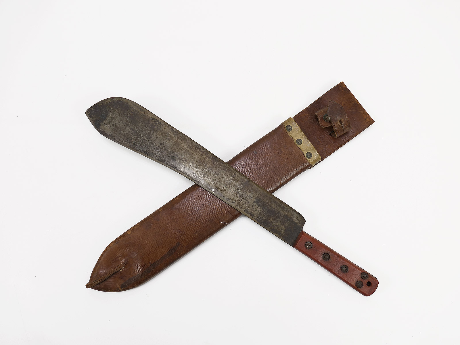 British Army GB WW2 Machete Sheffield 194? mit Leder Scheide 1945