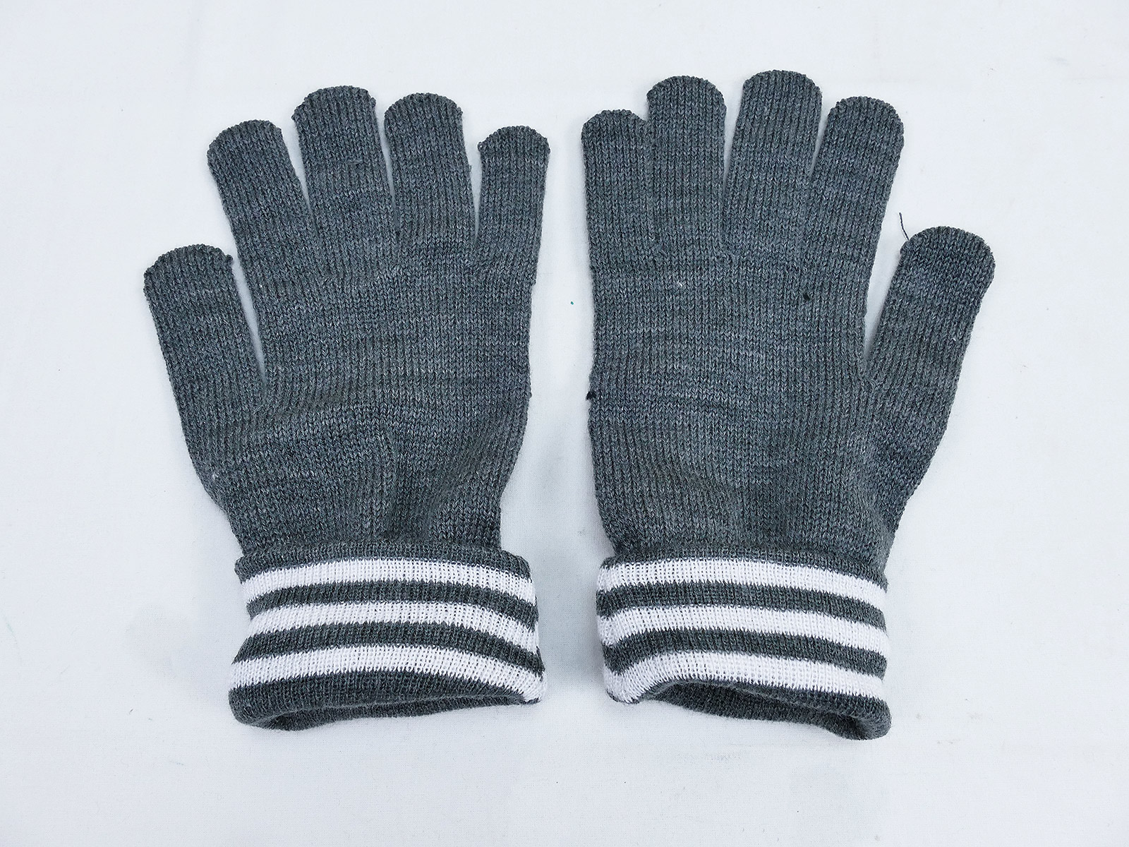 Wehrmacht Strickhandschuhe Finger Handschuhe feldgrau mit Größenring