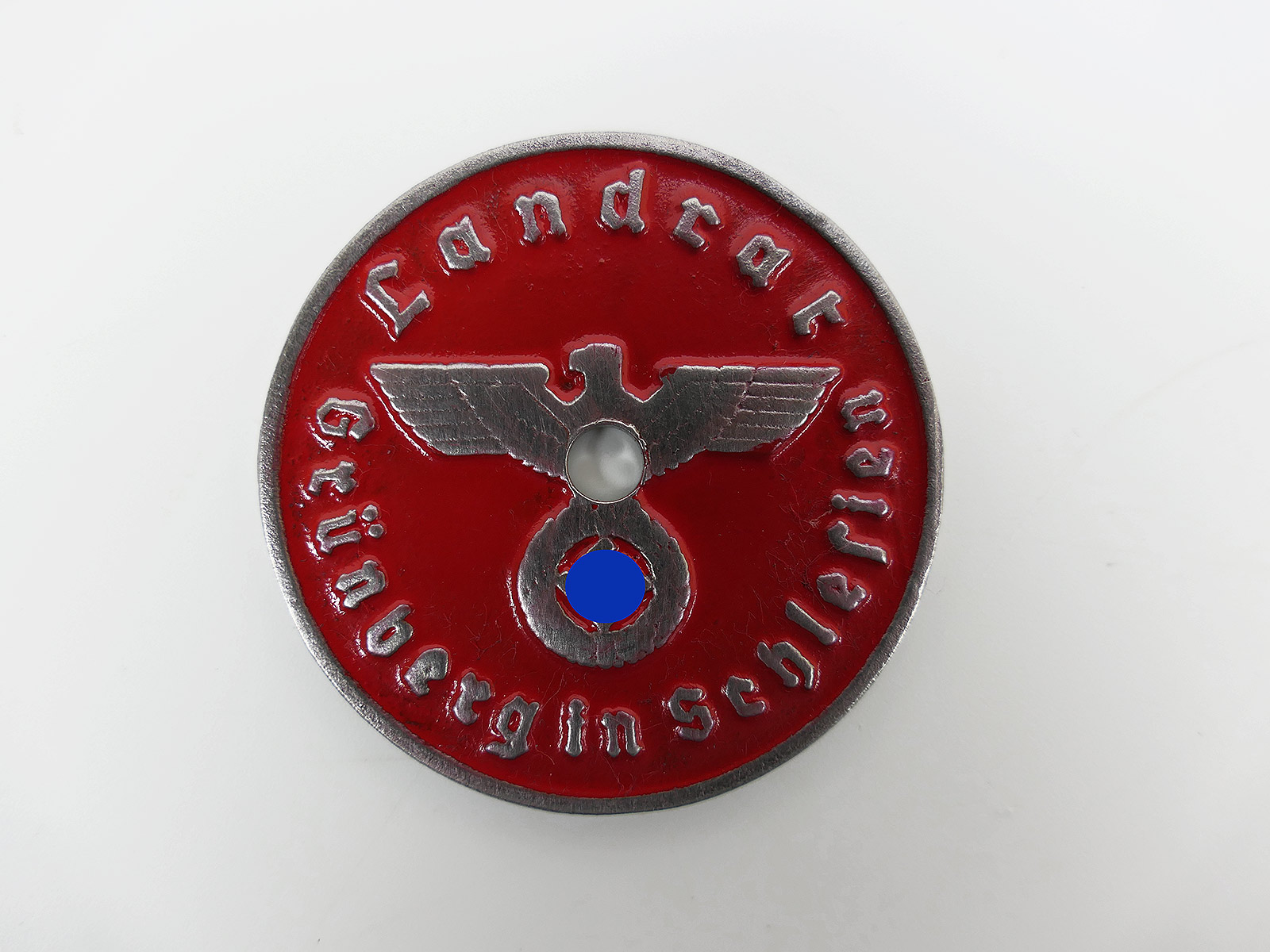 3. Reich KFZ-Zulassungsplakette Landrat des Kreises Grünberg in Schlesien Plakette